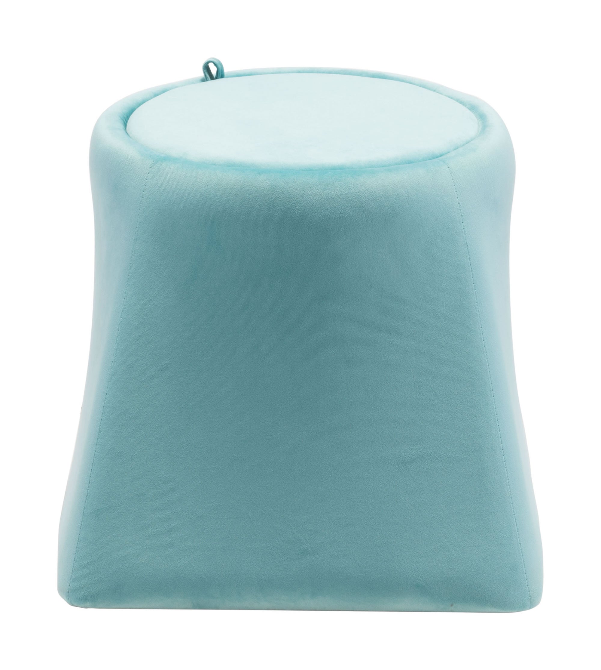 19.1" x 19.1" x 17.1" Light Blue, Velvet, Wood, Ottoman