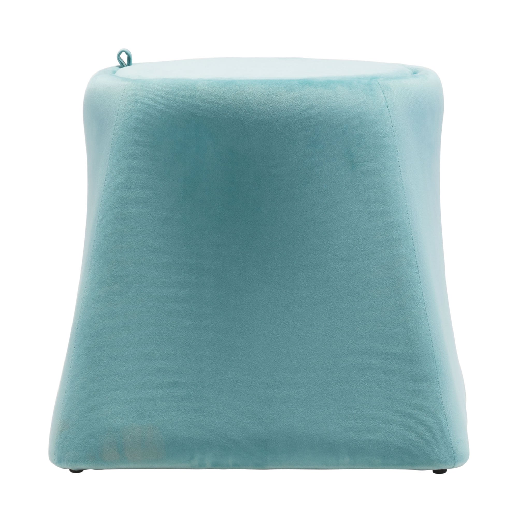 19.1" x 19.1" x 17.1" Light Blue, Velvet, Wood, Ottoman