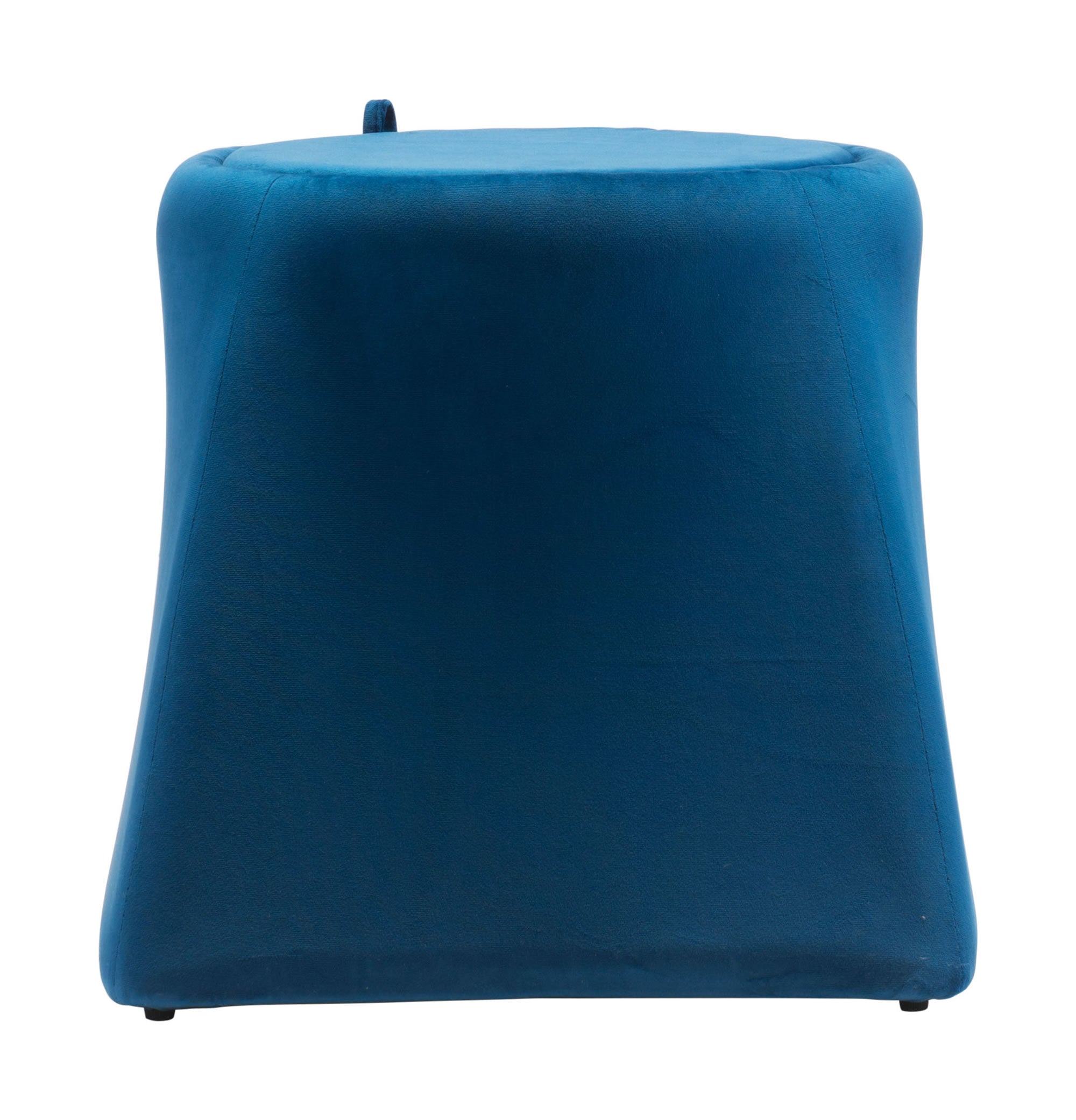 19.1" x 19.1" x 17.1" Blue, Velvet, Wood, Ottoman
