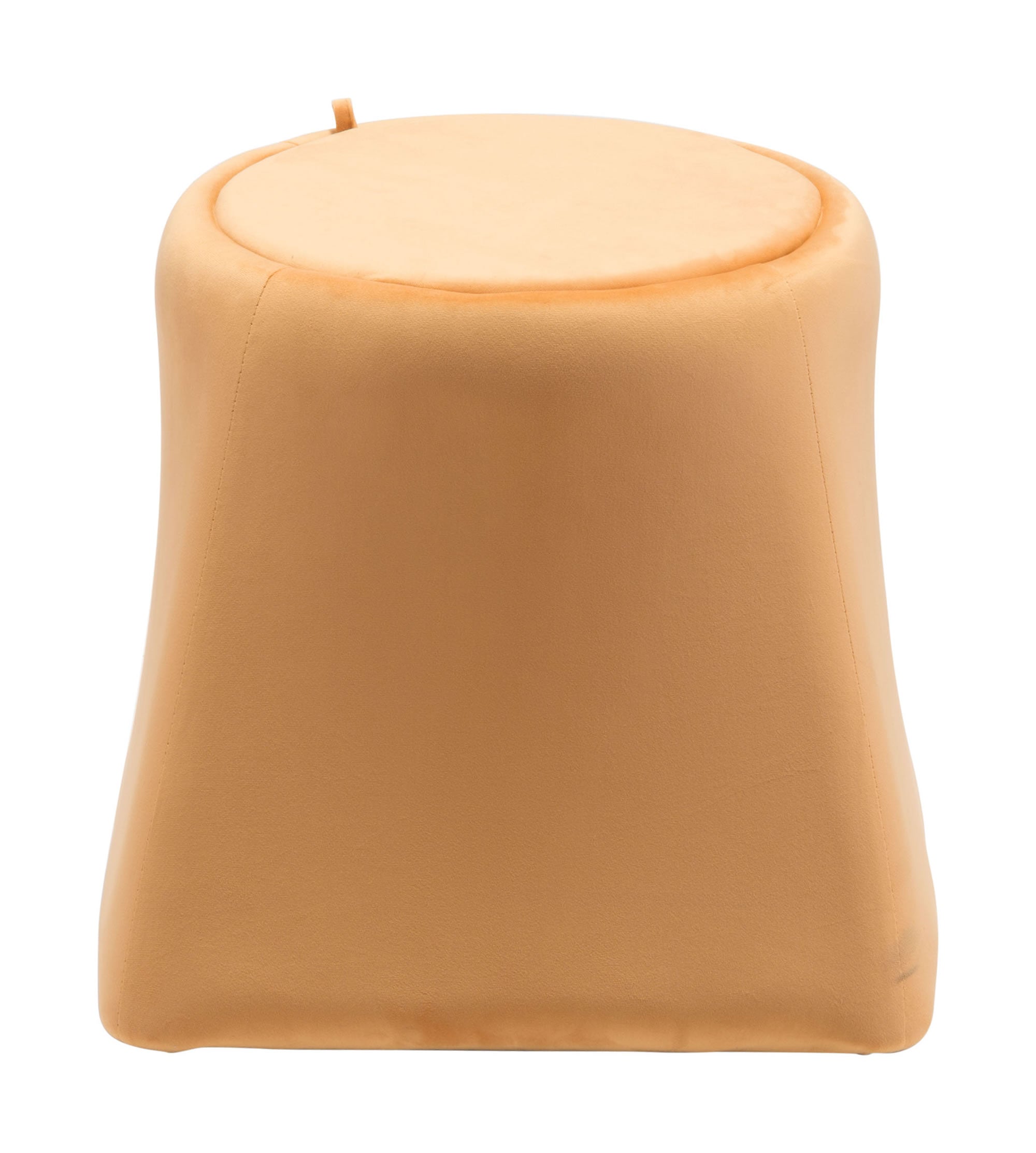 19.1" x 19.1" x 17.1" Brown, Velvet, Wood, Ottoman