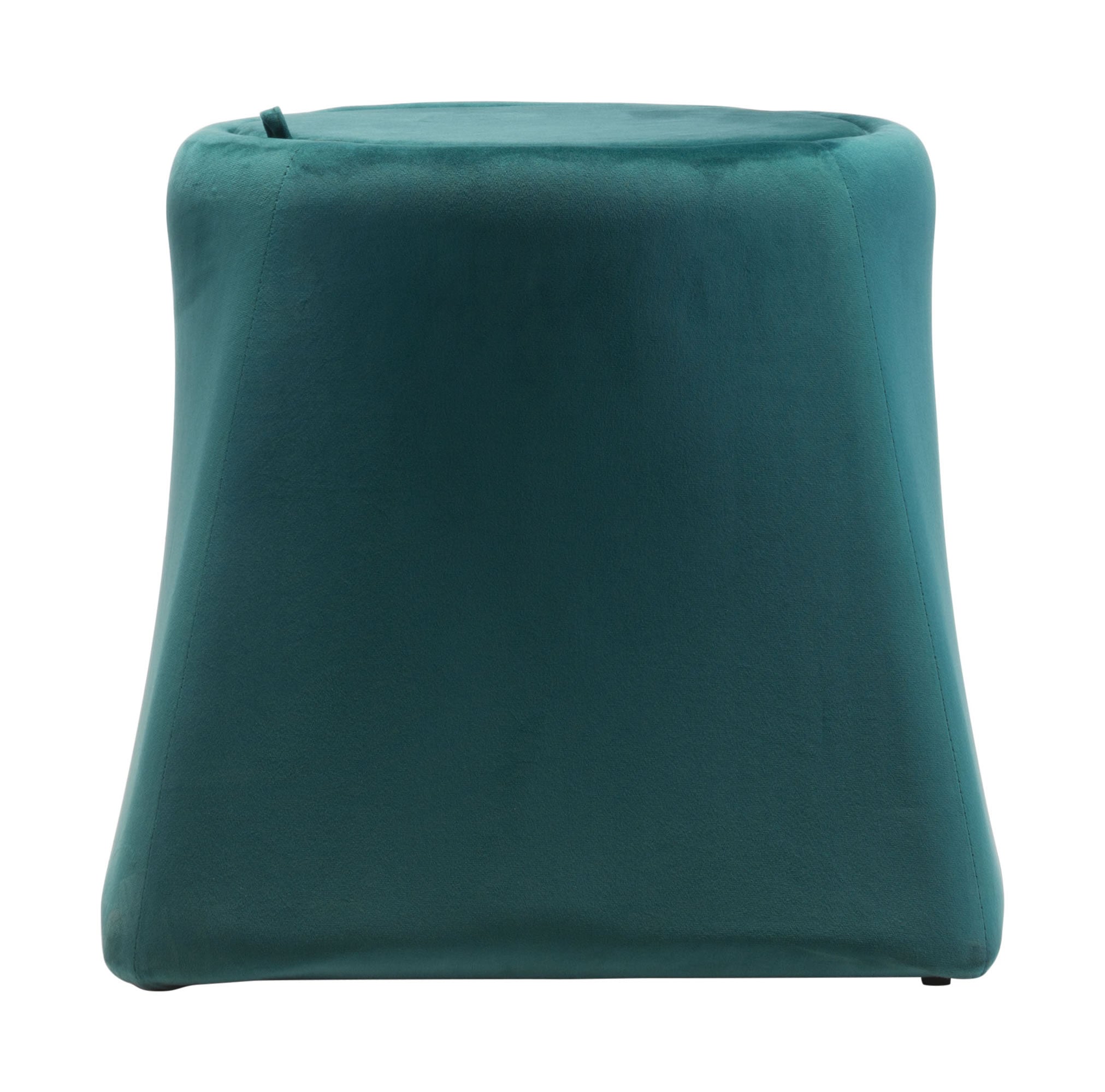 19.1" x 19.1" x 17.1" Green, Velvet, Wood, Ottoman