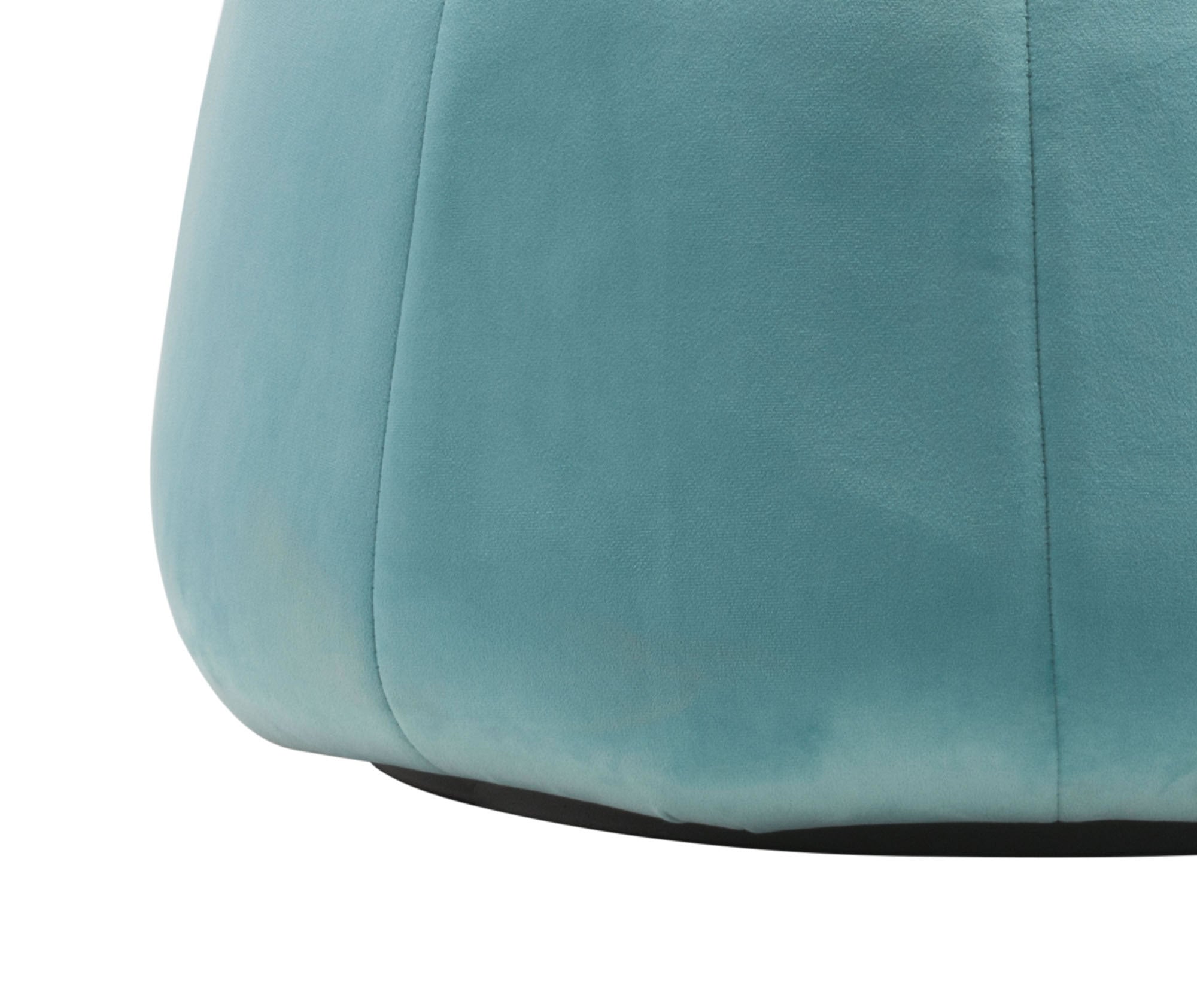 24.8" x 24.8" x 15.4" Light Blue, Velvet, Wood, Ottoman