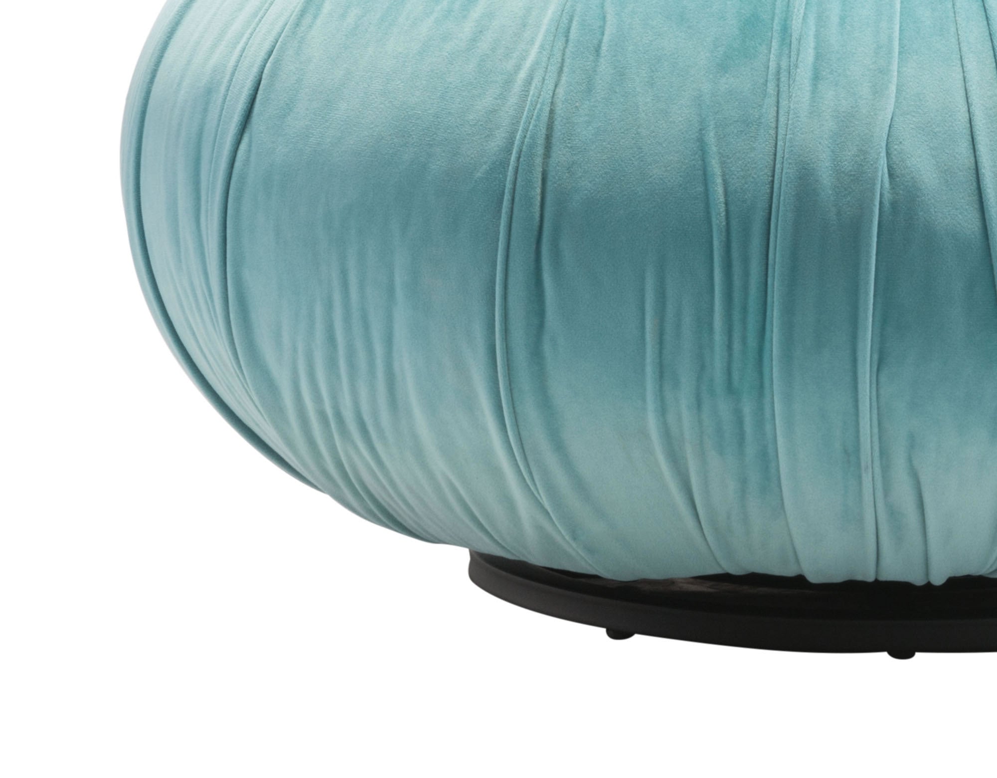 25.6" x 25.6" x 13.6" Light Blue, Velvet, Wood, Ottoman