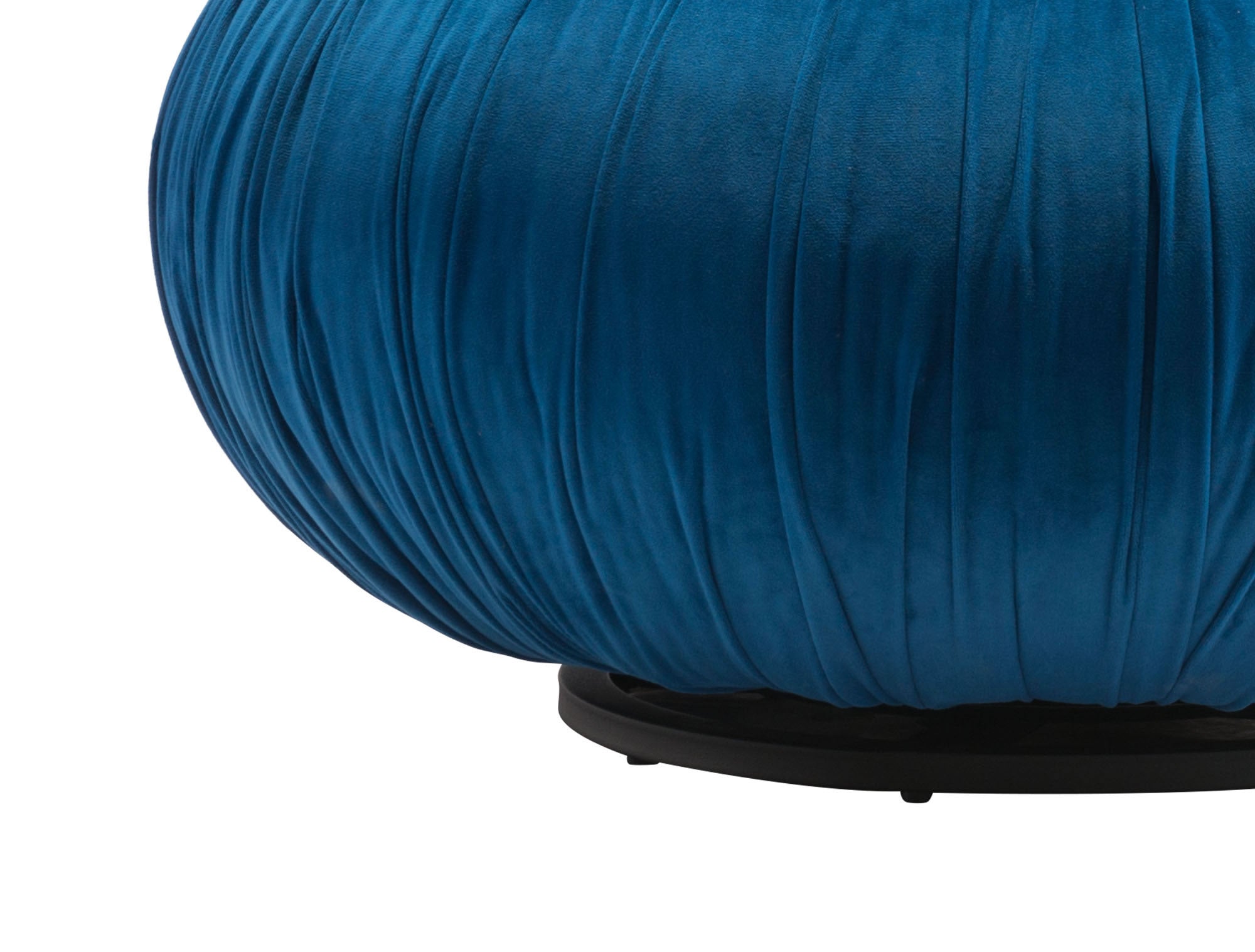 25.6" x 25.6" x 13.6" Blue, Velvet, Wood, Ottoman
