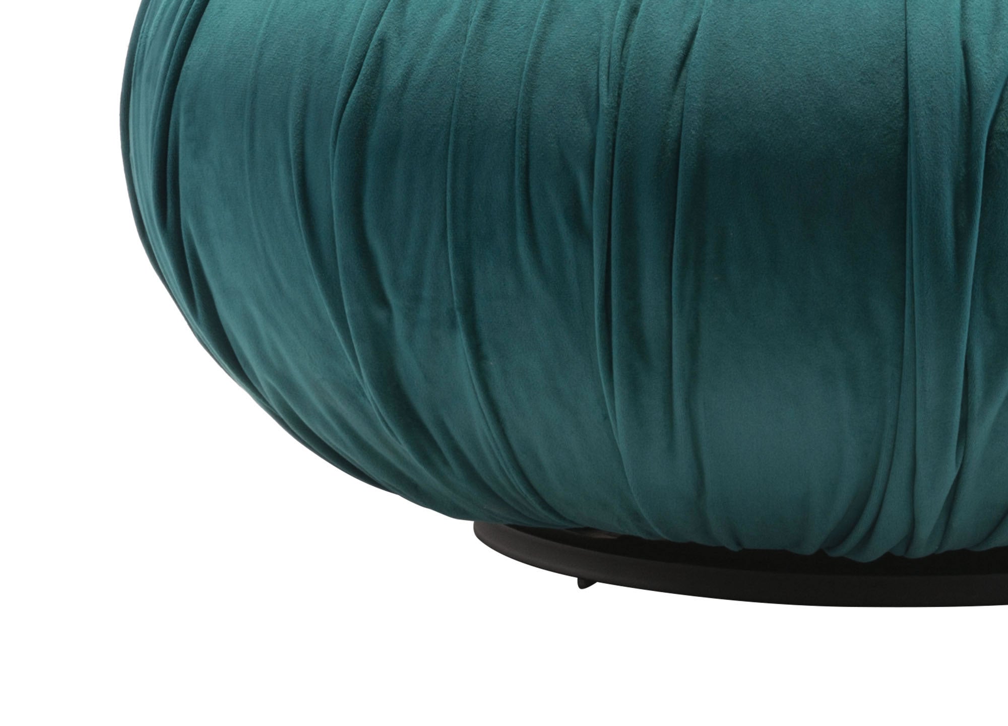 25.6" x 25.6" x 13.6" Green, Velvet, Wood, Ottoman