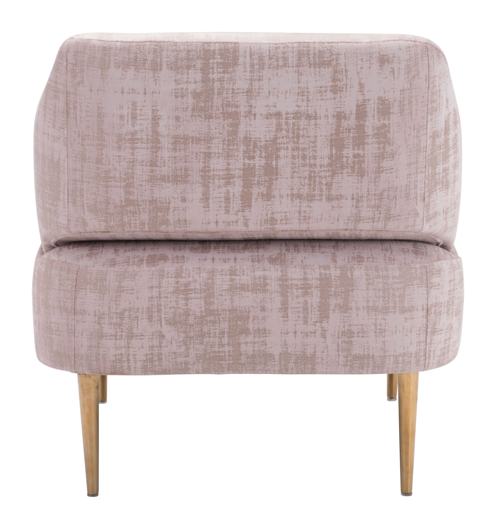 27" x 29.3" x 29.5" Pink Velvet, Stainless Steel, Pinewood, Plywood & MDF, Arm Chair