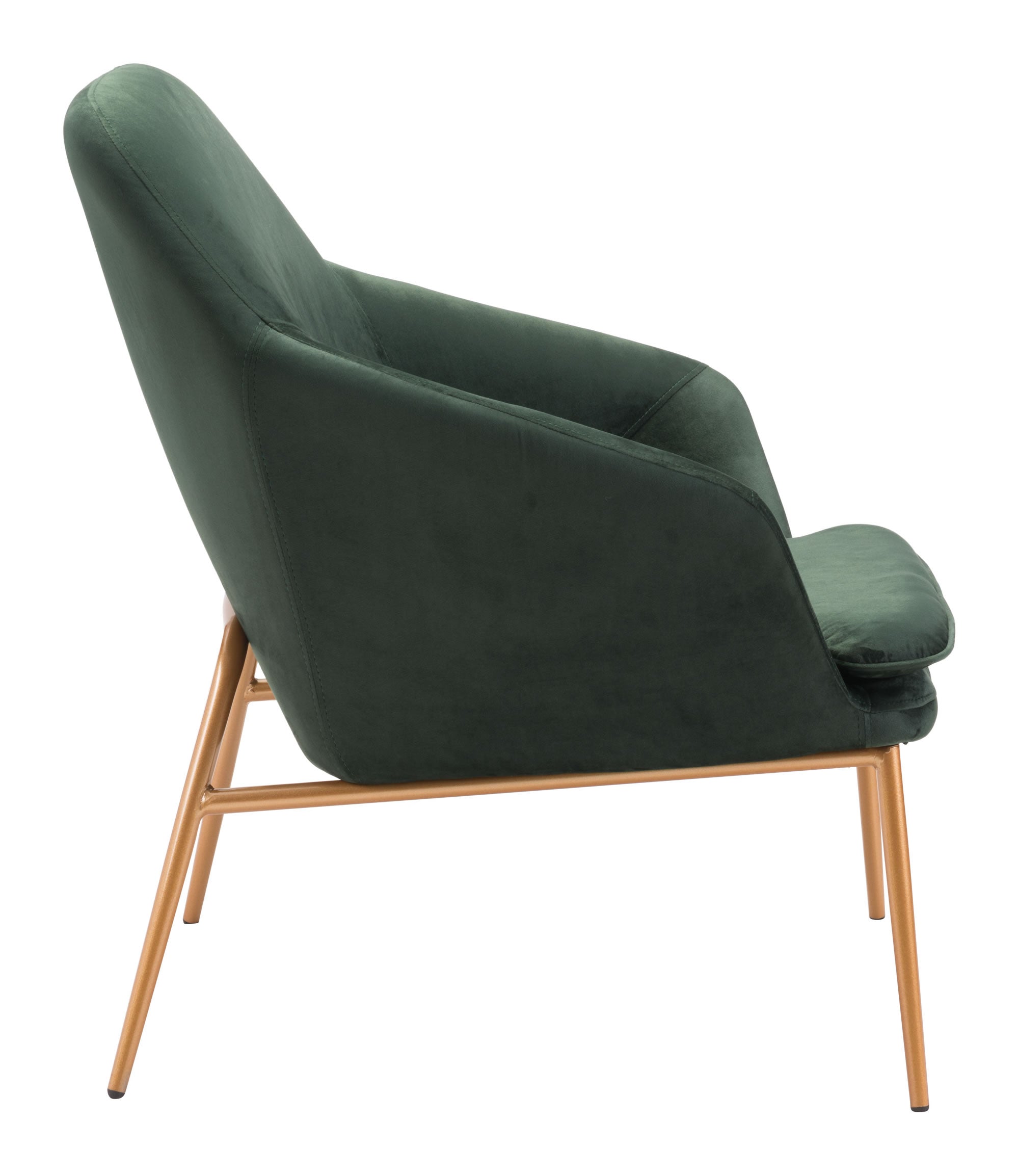 28" x 29.5" x 33.9" Green Velvet Metal Arm Chair