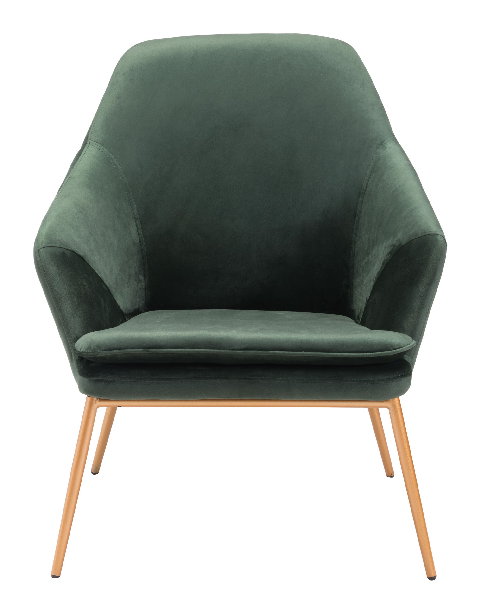 28" x 29.5" x 33.9" Green Velvet Metal Arm Chair