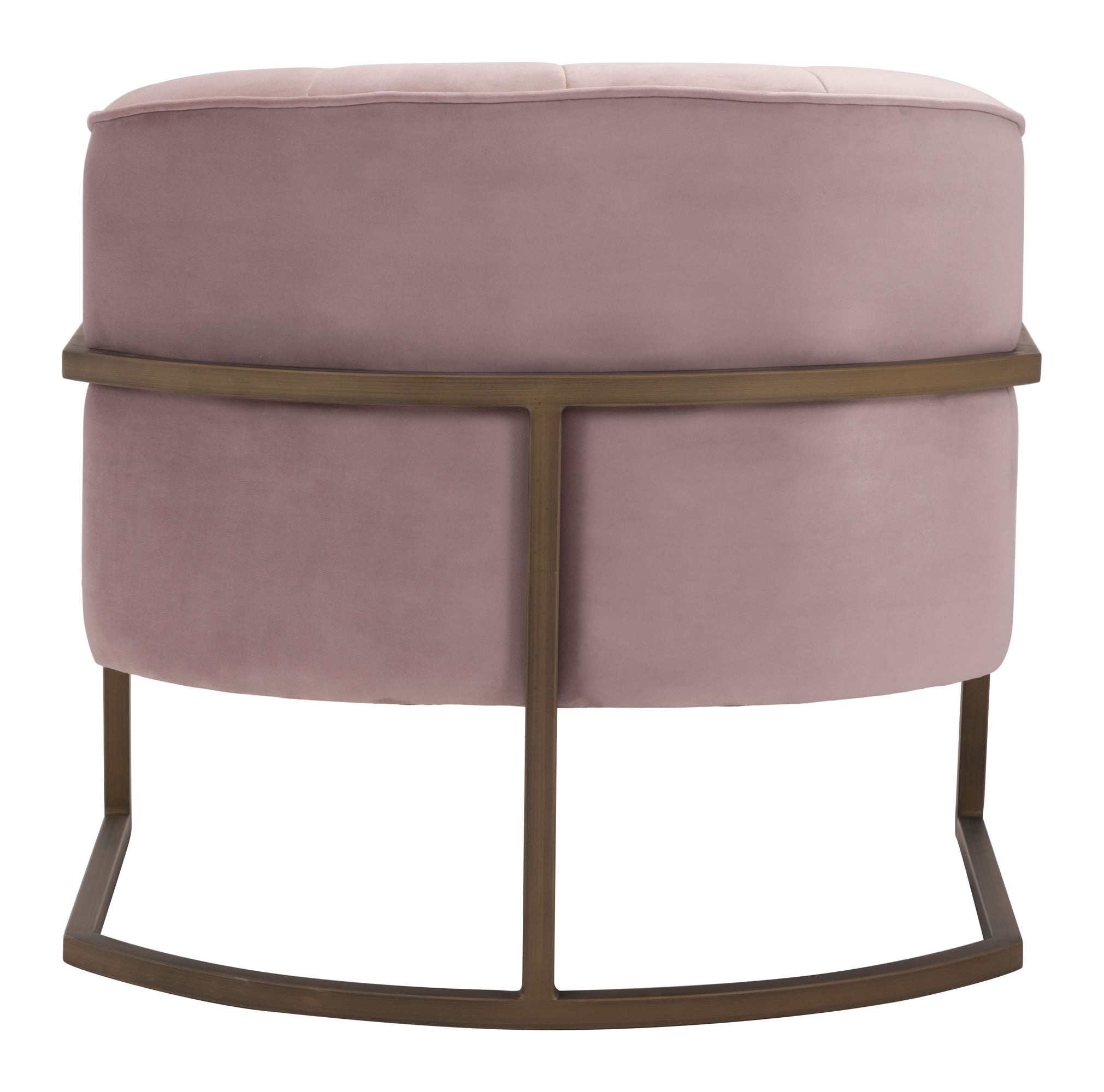 32.7" x 31.5" x 30.1" Pink, Velvet, Painted Steel, Occasional Chair