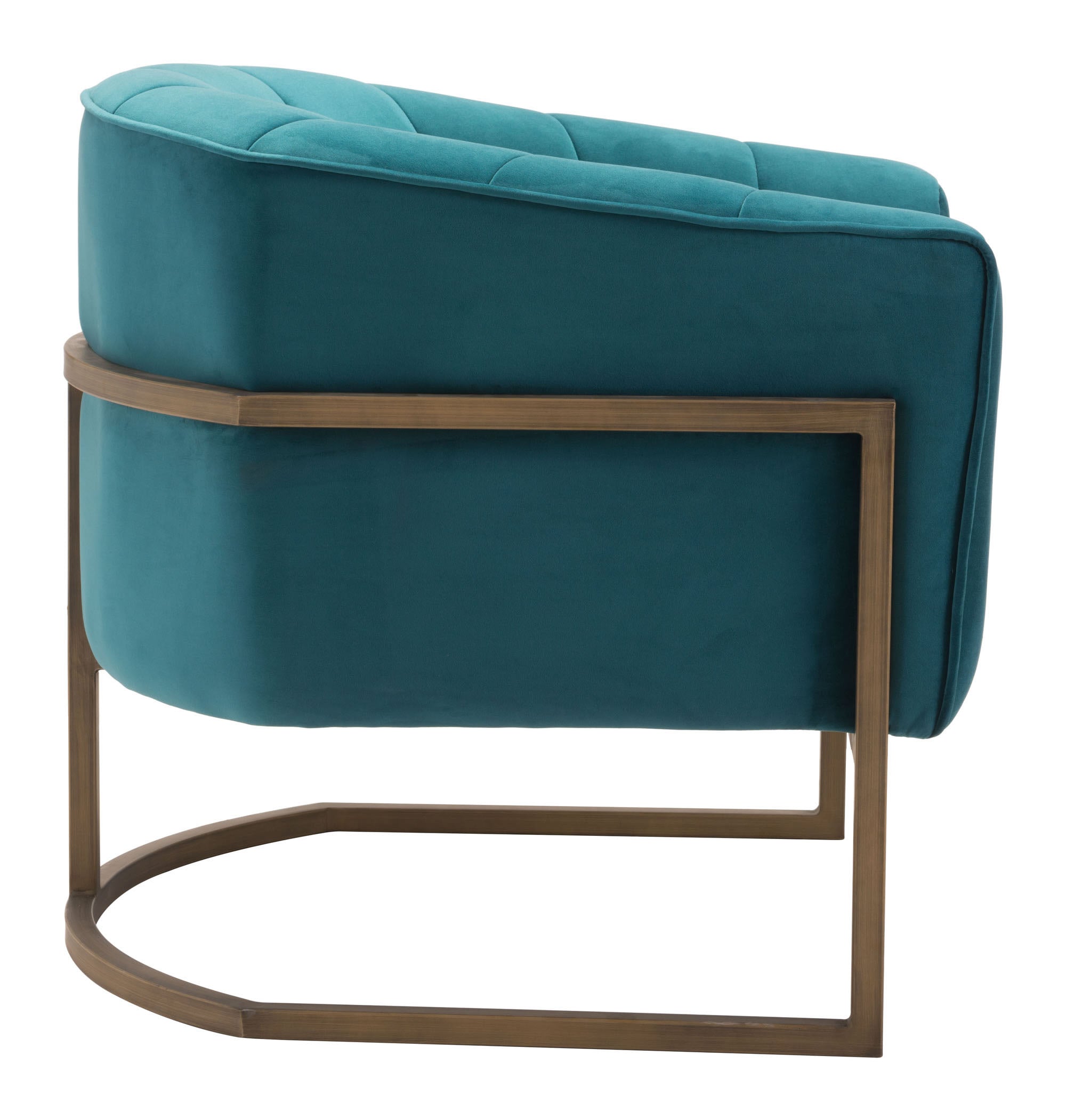 32.7" x 31.5" x 30.1" Green, Velvet, Painted Steel, Occasional Chair