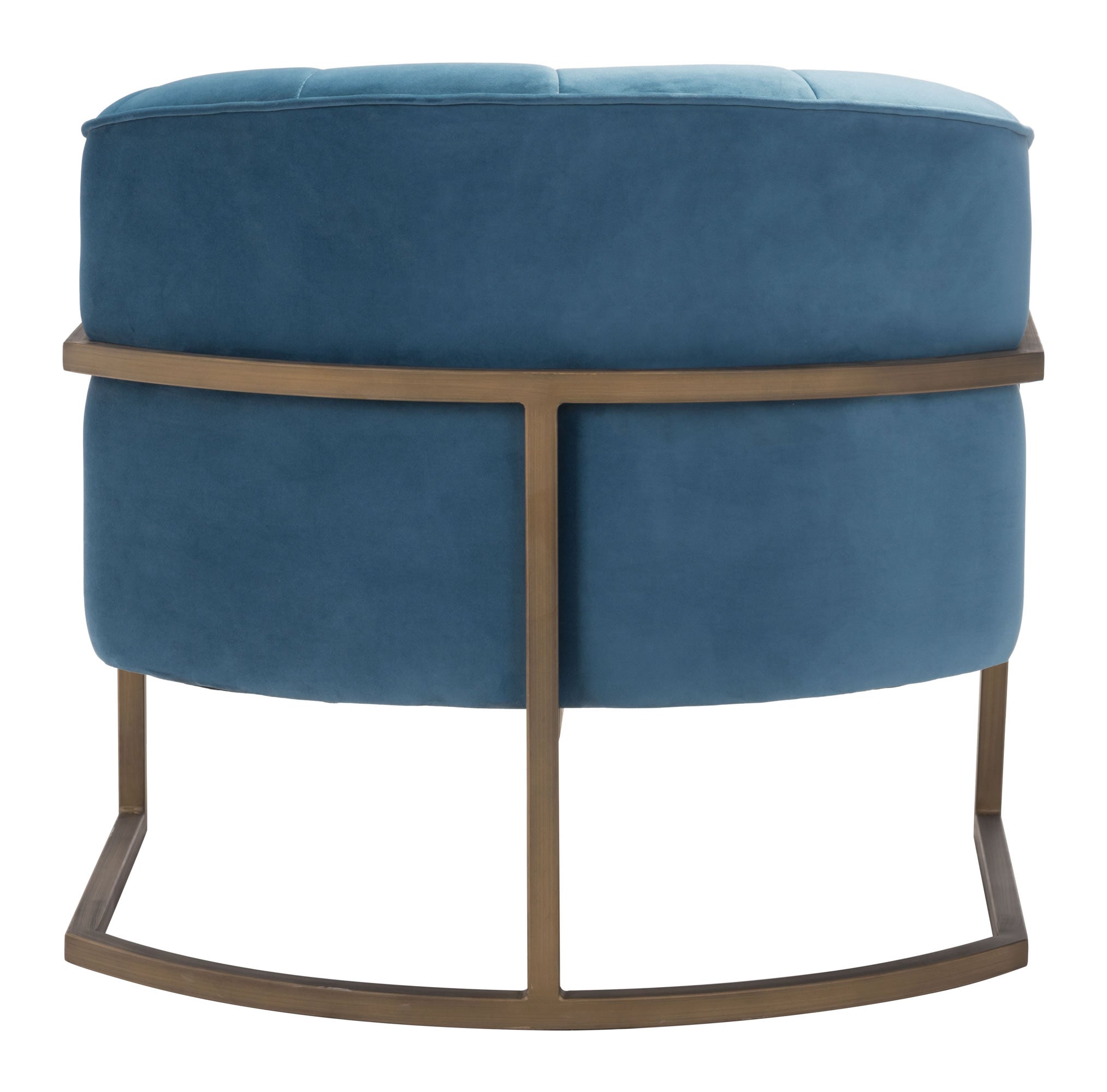 32.7" x 31.5" x 30.1" Blue, Velvet, Painted Steel, Occasional Chair