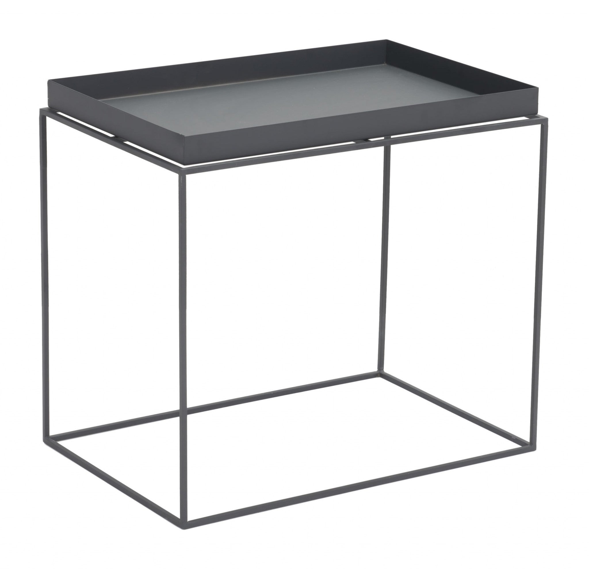23.6" x 23.6" x 15.7" Black, Steel, Nesting Table