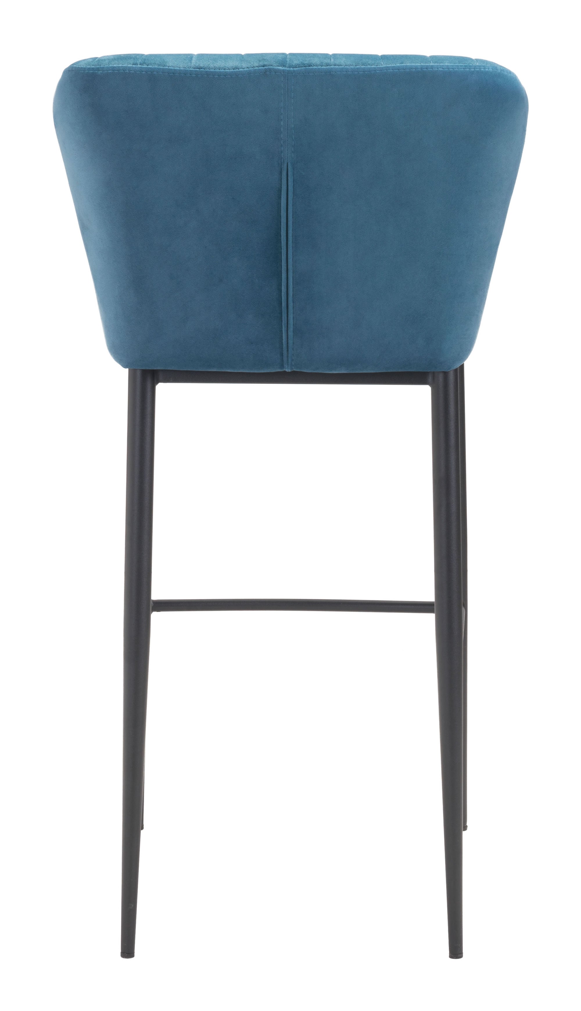 20.9" x 21.9" x 41.3" Blue, Velvet, Stainless Steel, Bar Chair - Set of 2