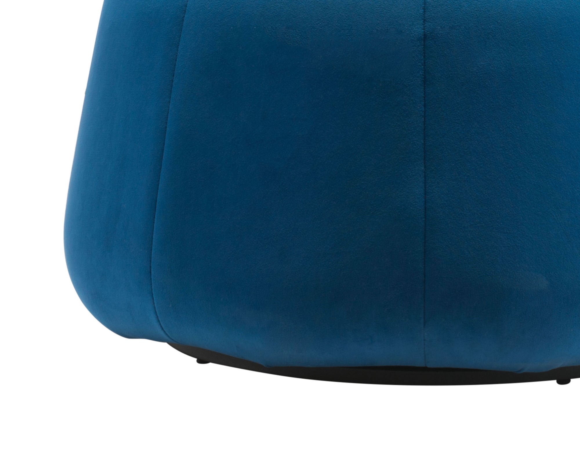 24.8" x 24.8" x 15.4" Blue, Velvet, Wood, Ottoman