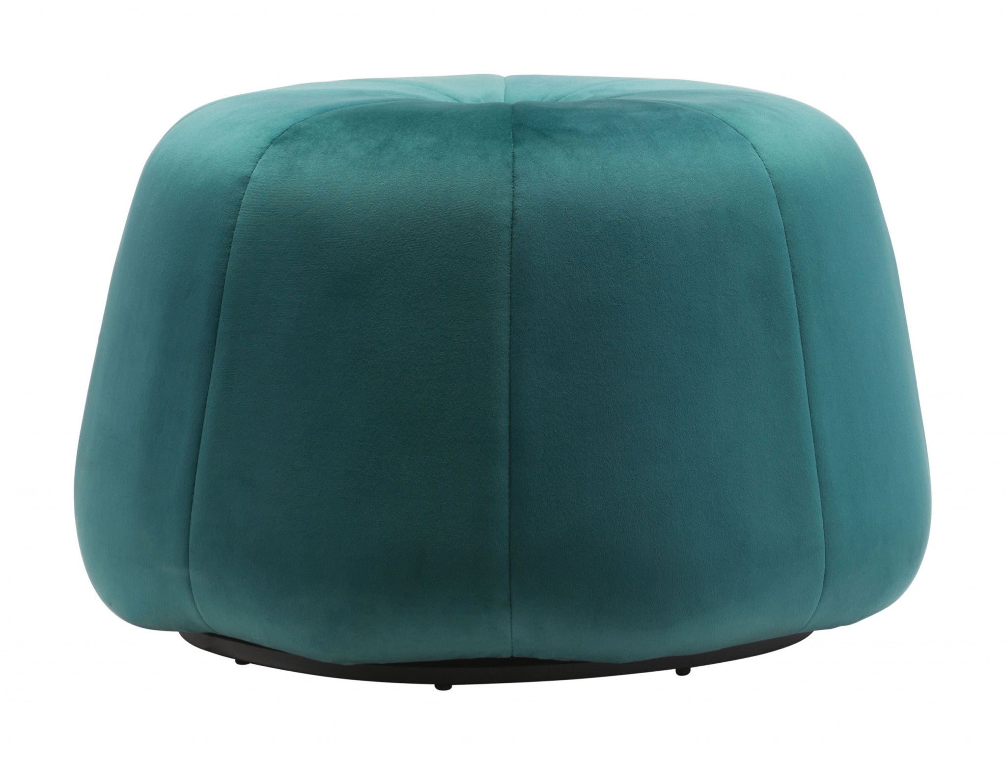 24.8" x 24.8" x 15.4" Green, Velvet, Wood, Ottoman