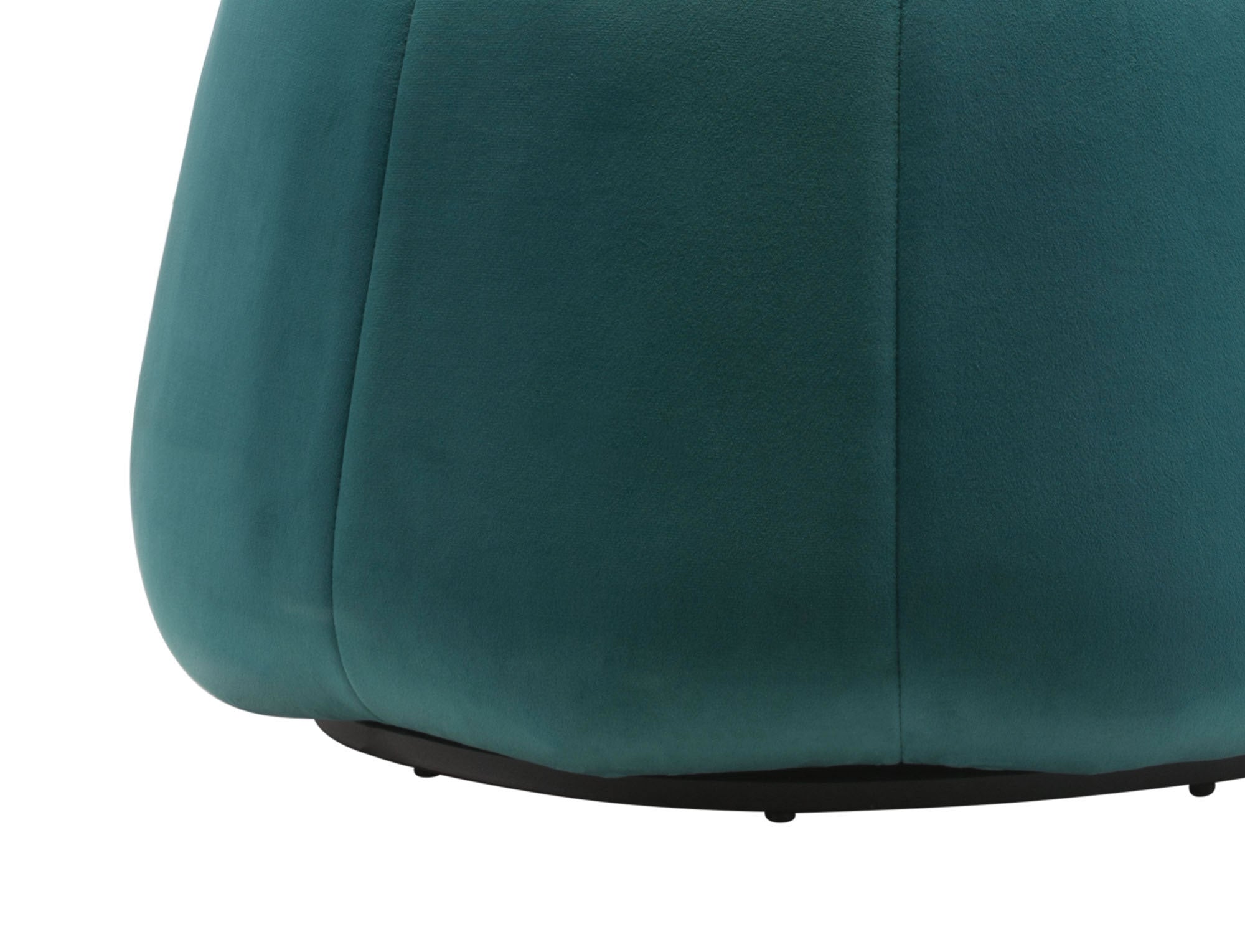 24.8" x 24.8" x 15.4" Green, Velvet, Wood, Ottoman