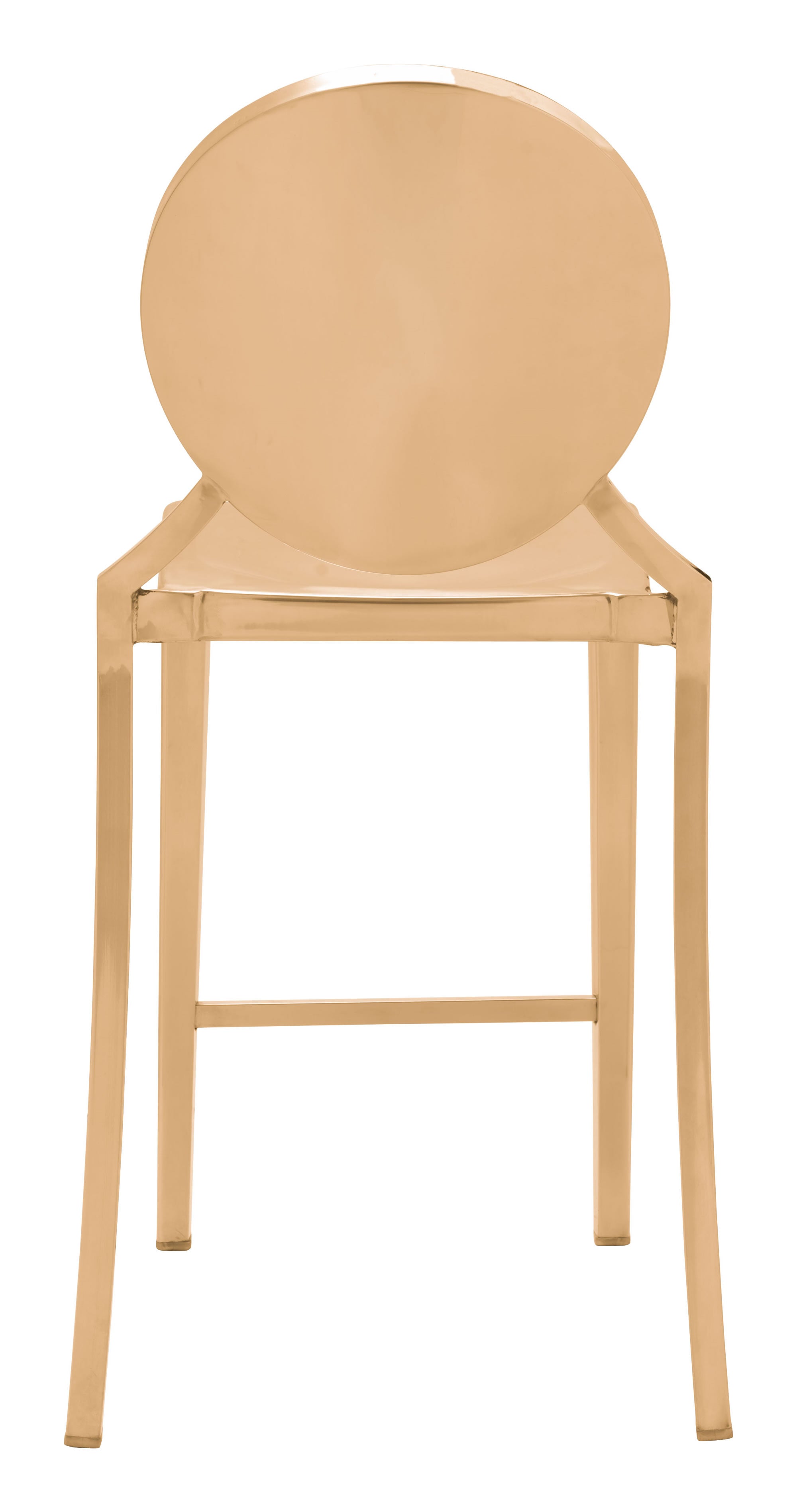 18.3" x 18.5" x 39" Gold, Polished Stainless Steel, Counter Chair - Set of 2
