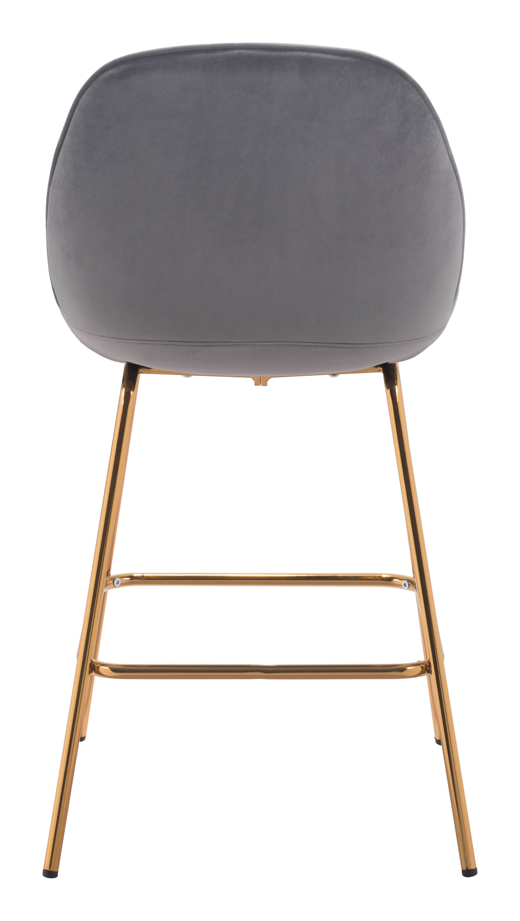 20.9" x 24" x 40.6" Graphite Gray Velvet, Steel & Plywood, Counter Chair - Set of 2