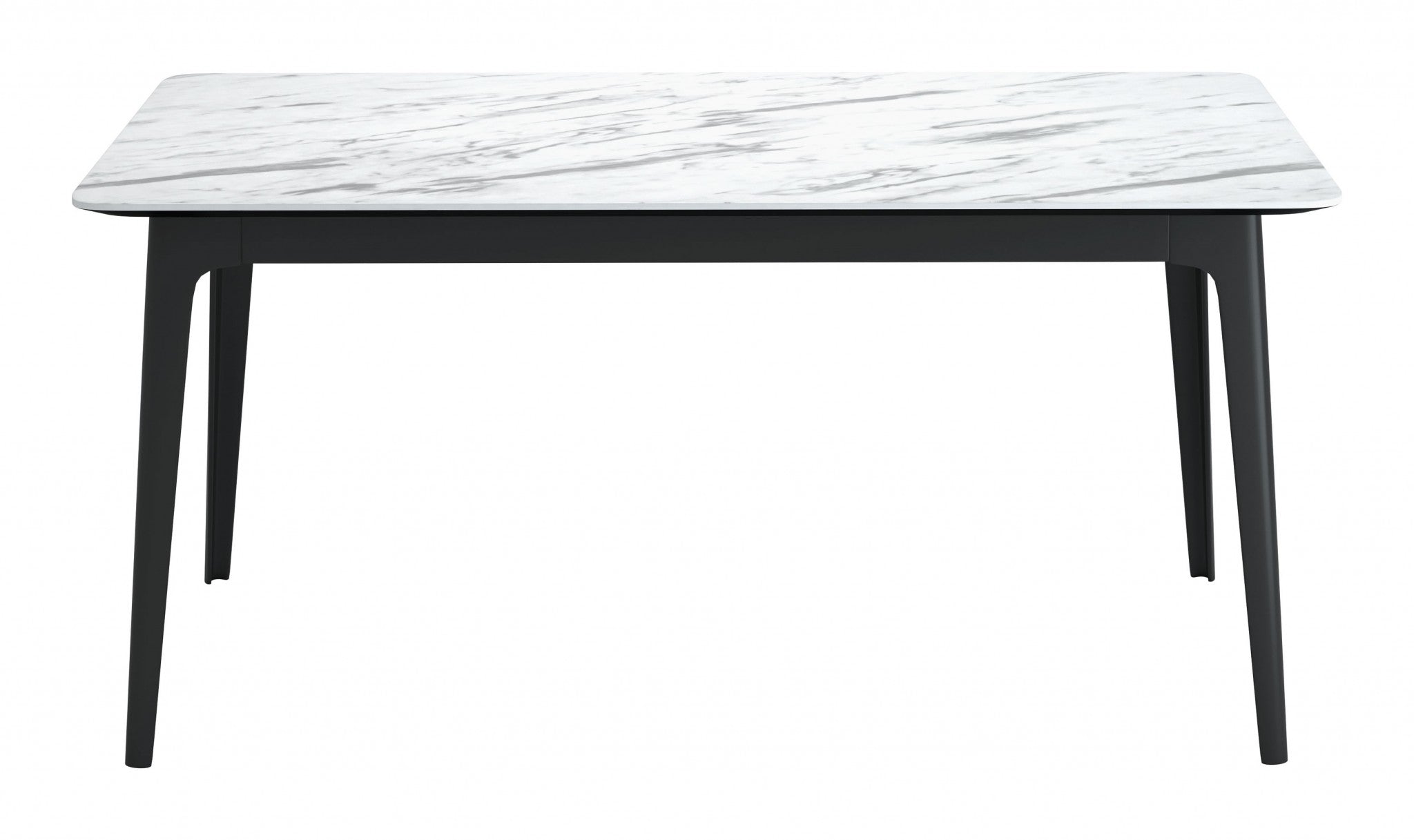 62.8" x 35.2" x 29.7" Stone & Black, MDF & Rubber Wood, Dining Table