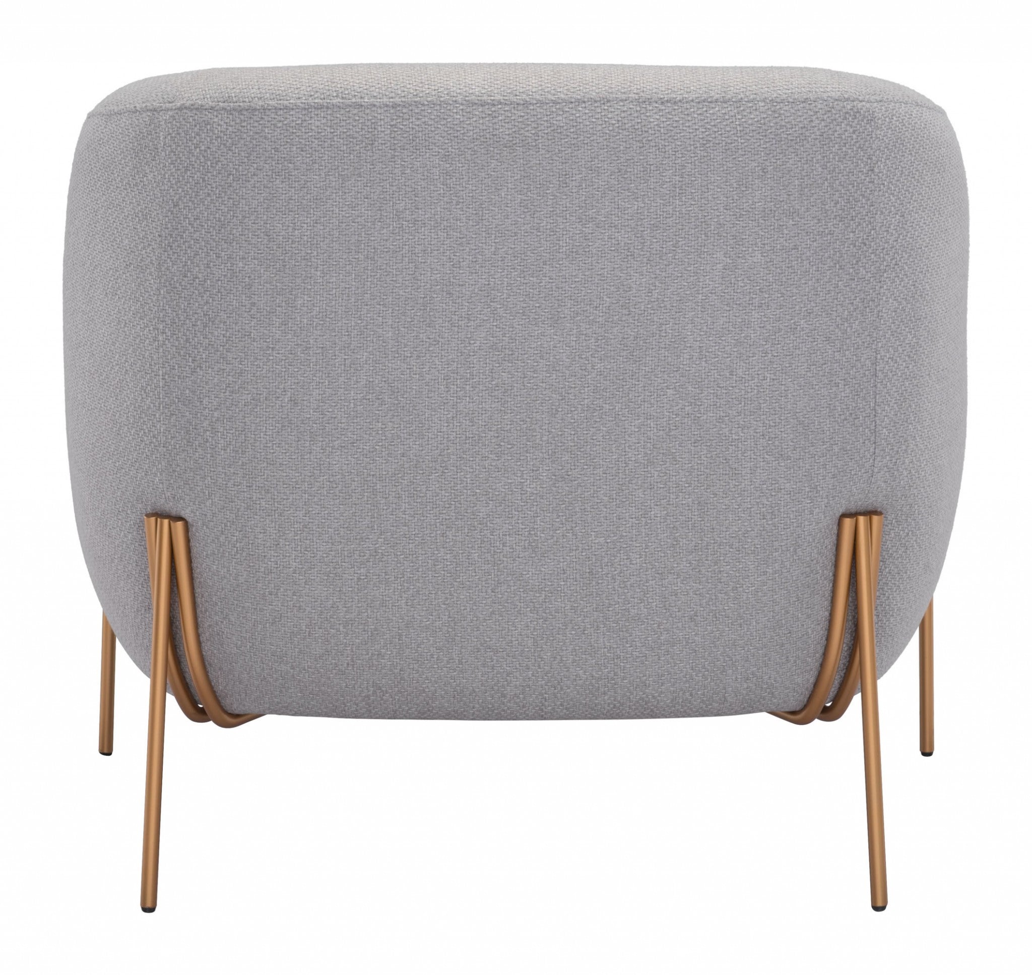 31.9" x 29.9" x 28" Gray & Gold, Polyblend, Metal & Wood, Arm Chair