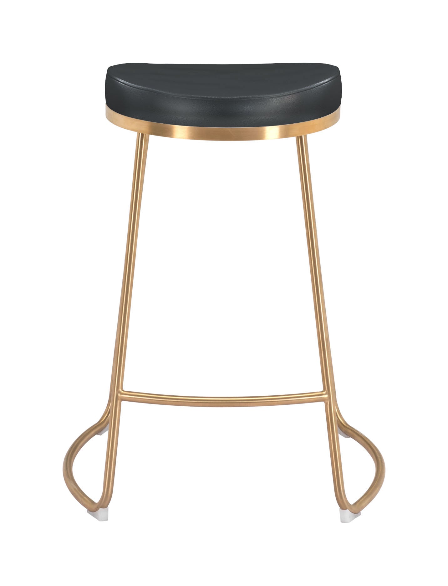 20.3" x 17.5" x 26.2" Black, Leatherette, Stainless Steel, Counter Stool - Set of 2