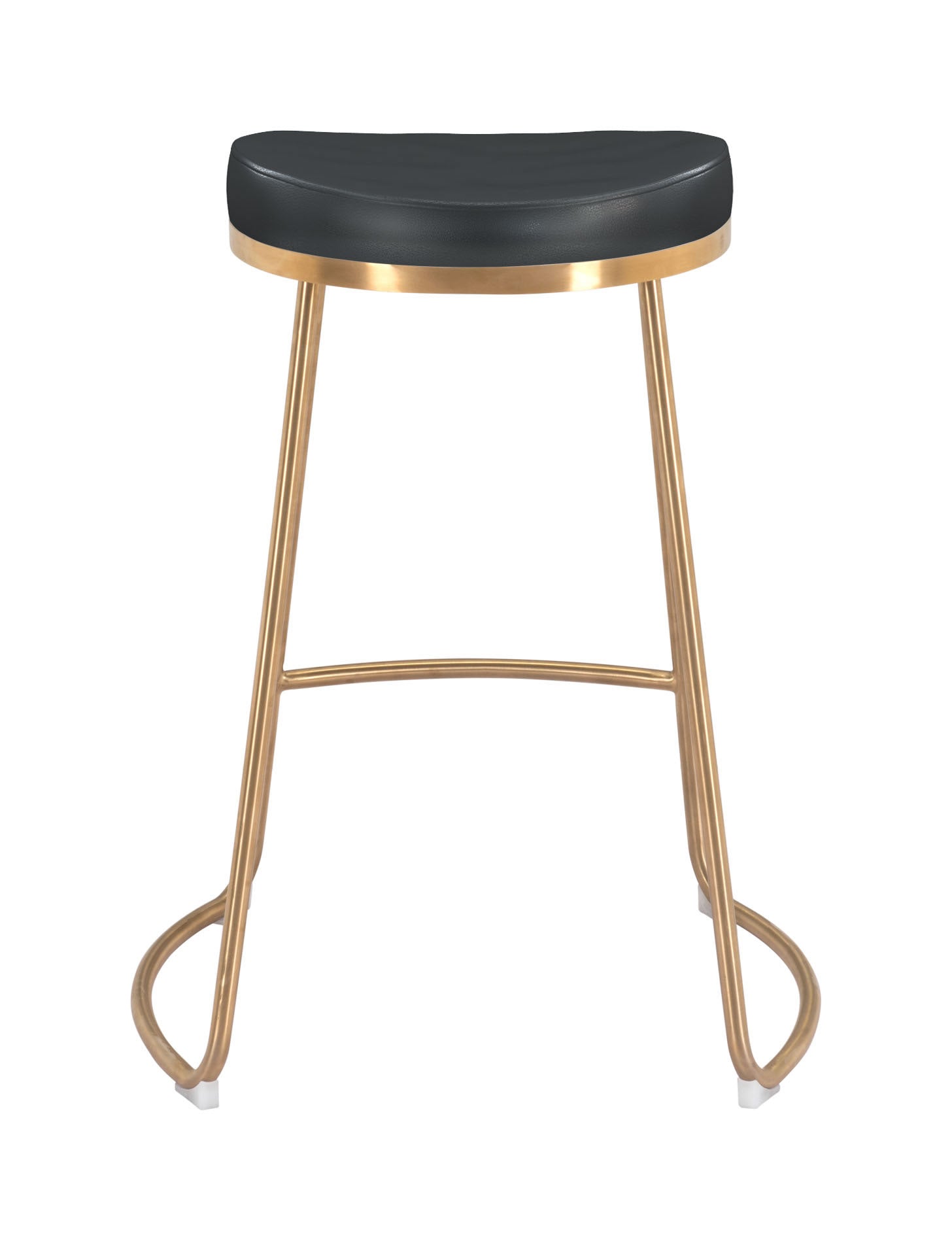 20.3" x 17.5" x 26.2" Black, Leatherette, Stainless Steel, Counter Stool - Set of 2