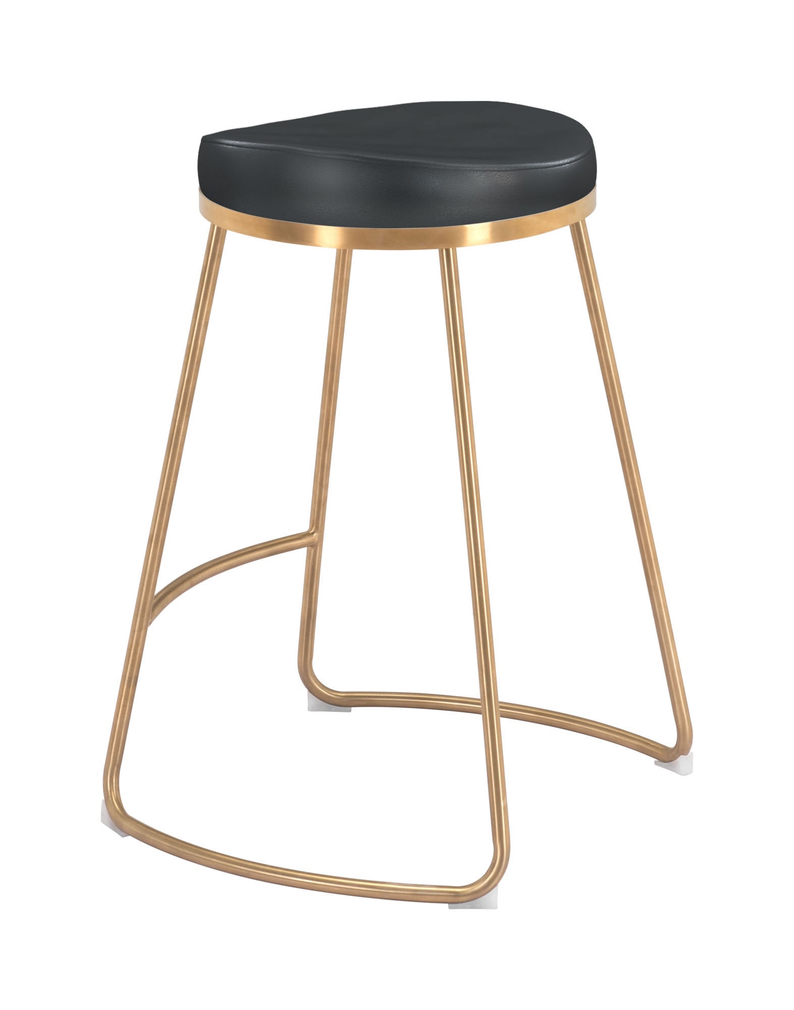 20.3" x 17.5" x 26.2" Black, Leatherette, Stainless Steel, Counter Stool - Set of 2