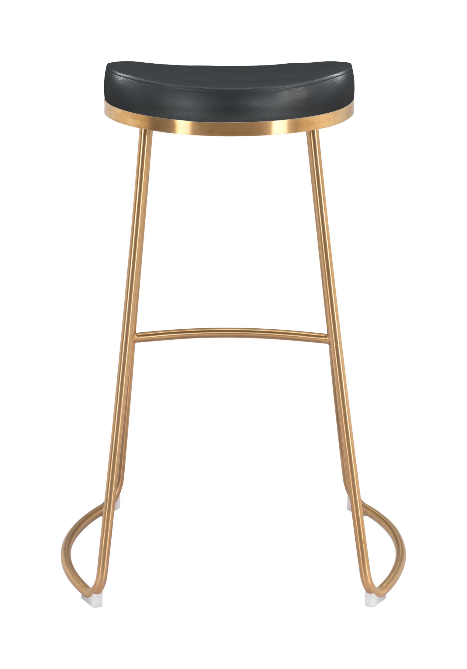 20.3" x 17.5" x 30.5" Black, Leatherette, Stainless Steel, Barstool - Set of 2