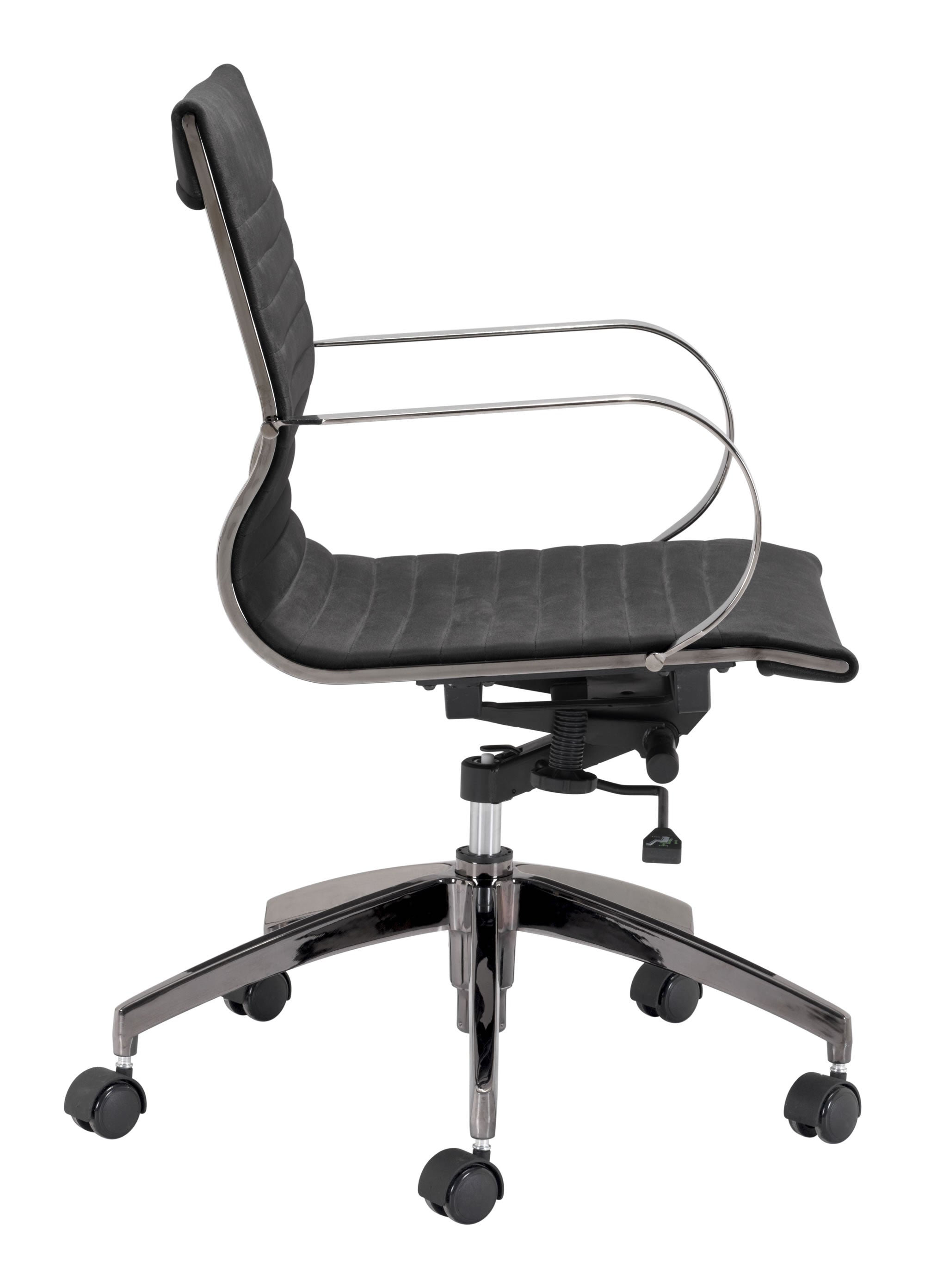 27" x 27" x 34.3" Black, Velvet, Stainless Steel, Office Chair