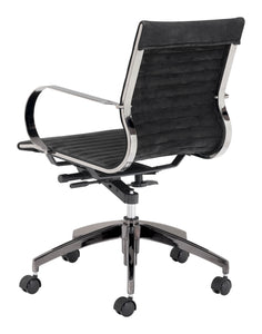 27" x 27" x 34.3" Black, Velvet, Stainless Steel, Office Chair