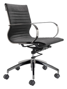 27" x 27" x 34.3" Black, Velvet, Stainless Steel, Office Chair
