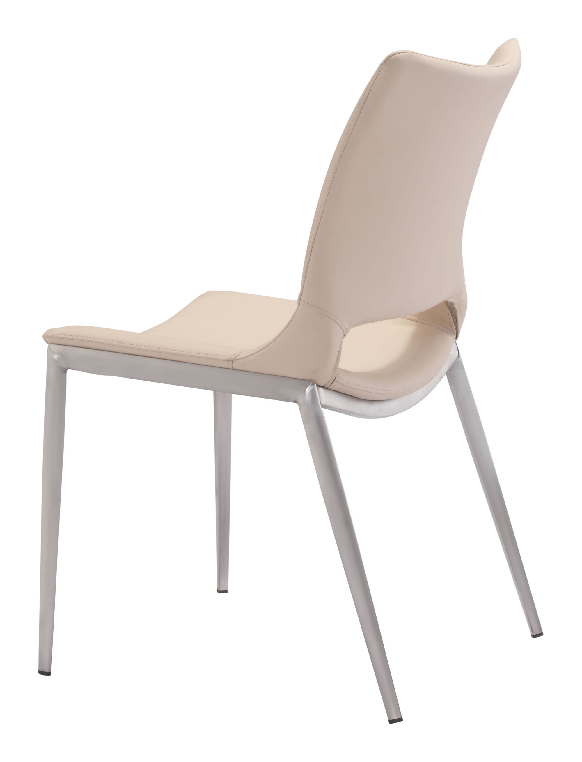 Modern Pale Pink Faux Leather Side or Dining Chairs Set of 2