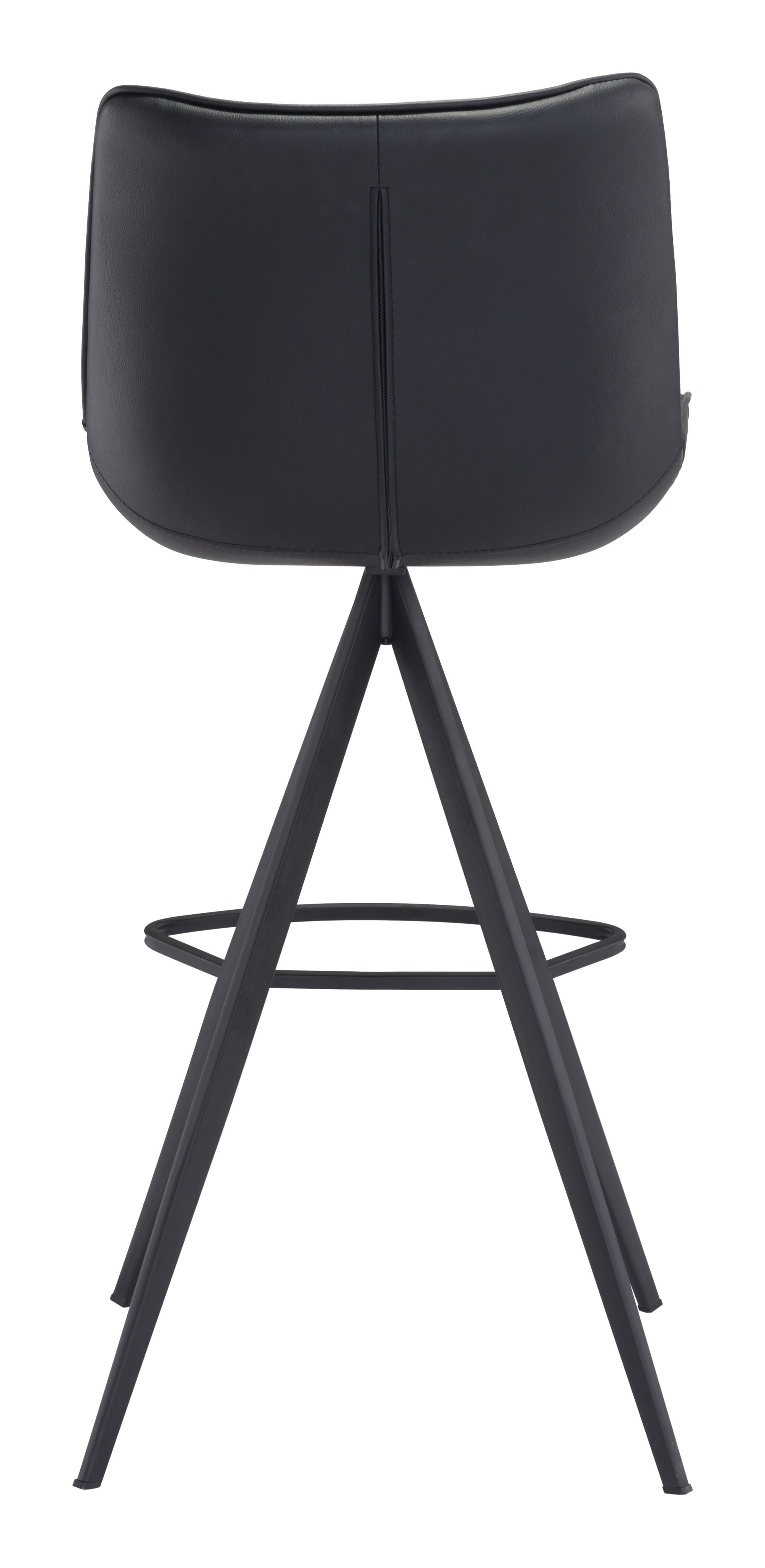 18.7" x 22.8" x 42.1" Black, Leatherette, Stainless Steel, Bar Chair - Set of 2