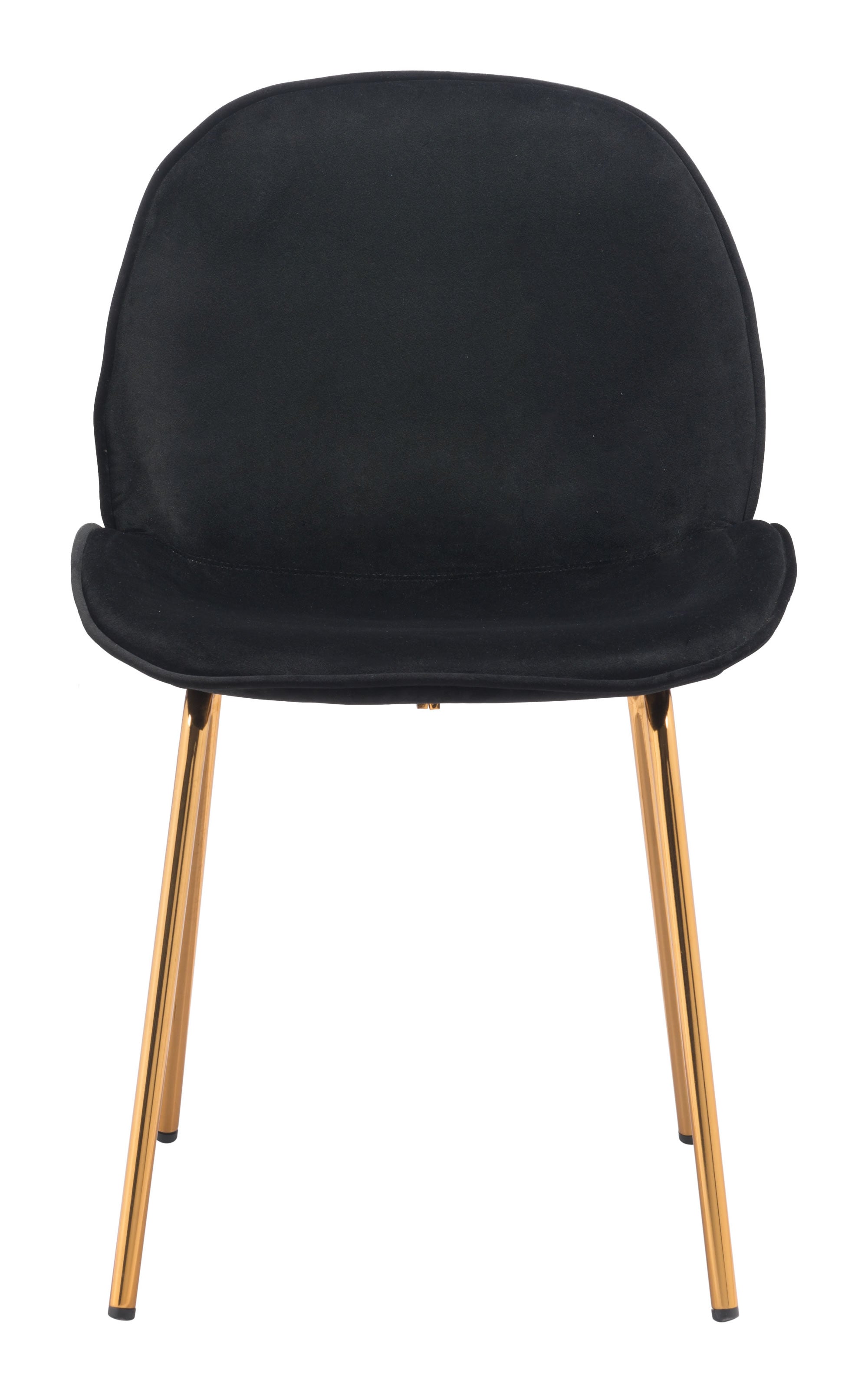 Black Velvet and Gold Finish Dining or Side Chairs Set of 2