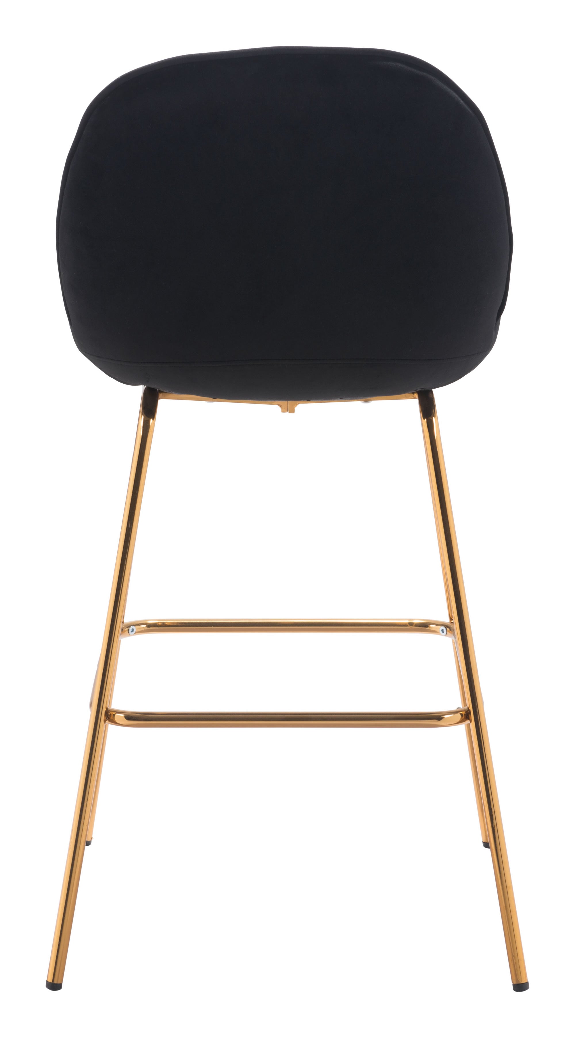 21.7" x 24" x 42.7" Black Velvet, Steel & Plywood, Bar Chair - Set of 2