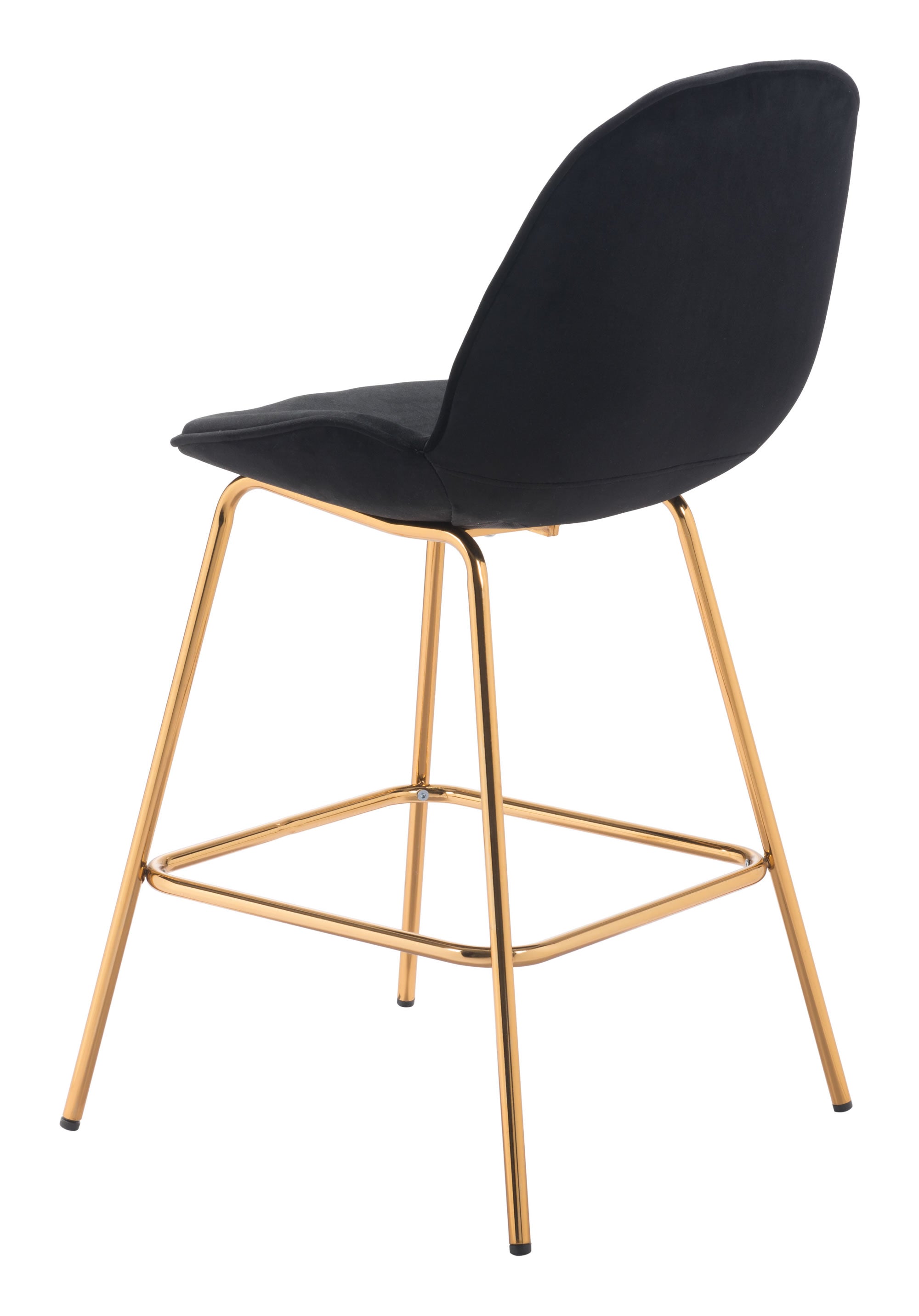 20.9" x 24" x 40.6" Black Velvet, Steel & Plywood, Counter Chair - Set of 2