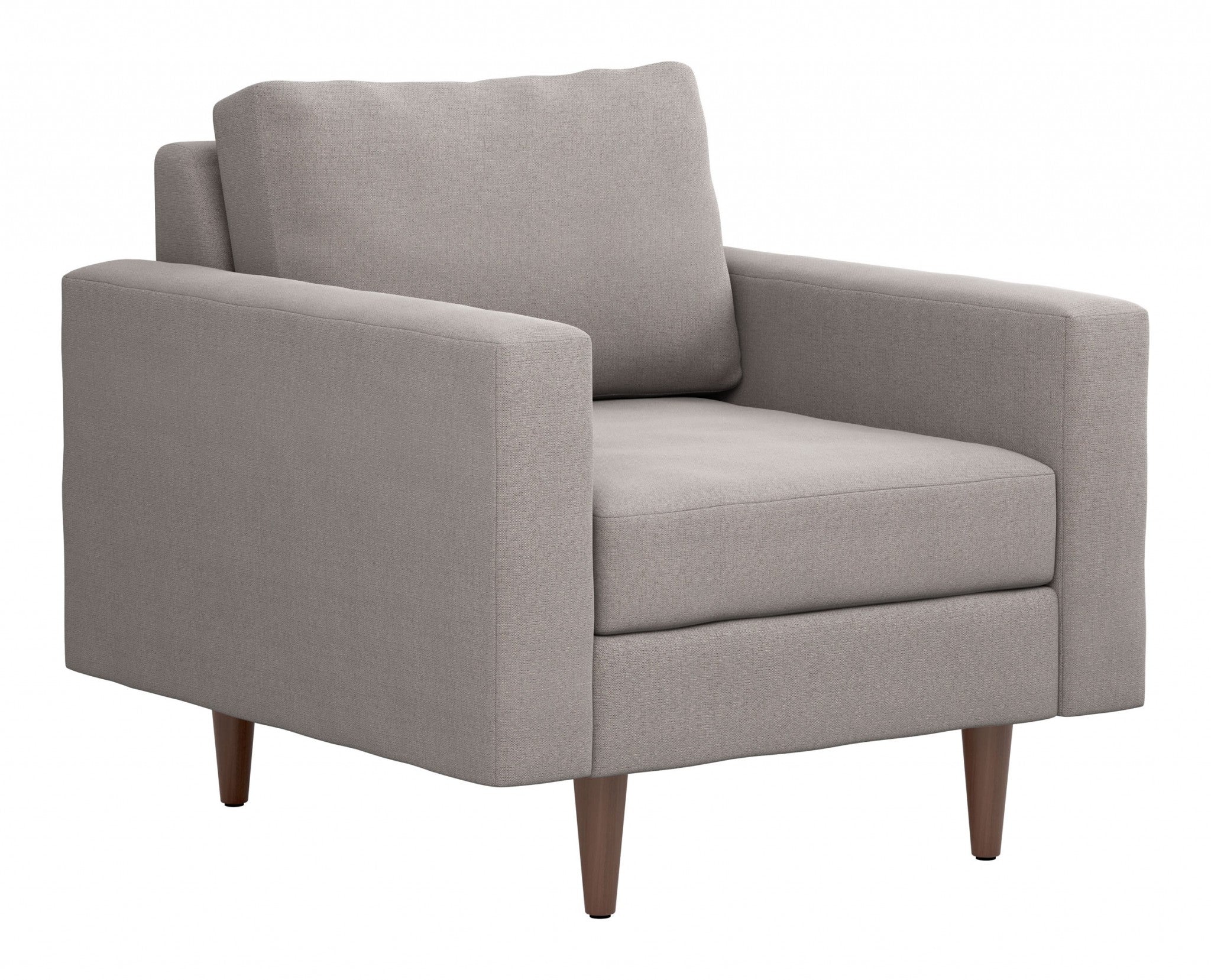 34.5" x 35" x 33" Feather Gray, Polyester, Alder Wood, Foam, Fabric & Fiber, Arm Chair