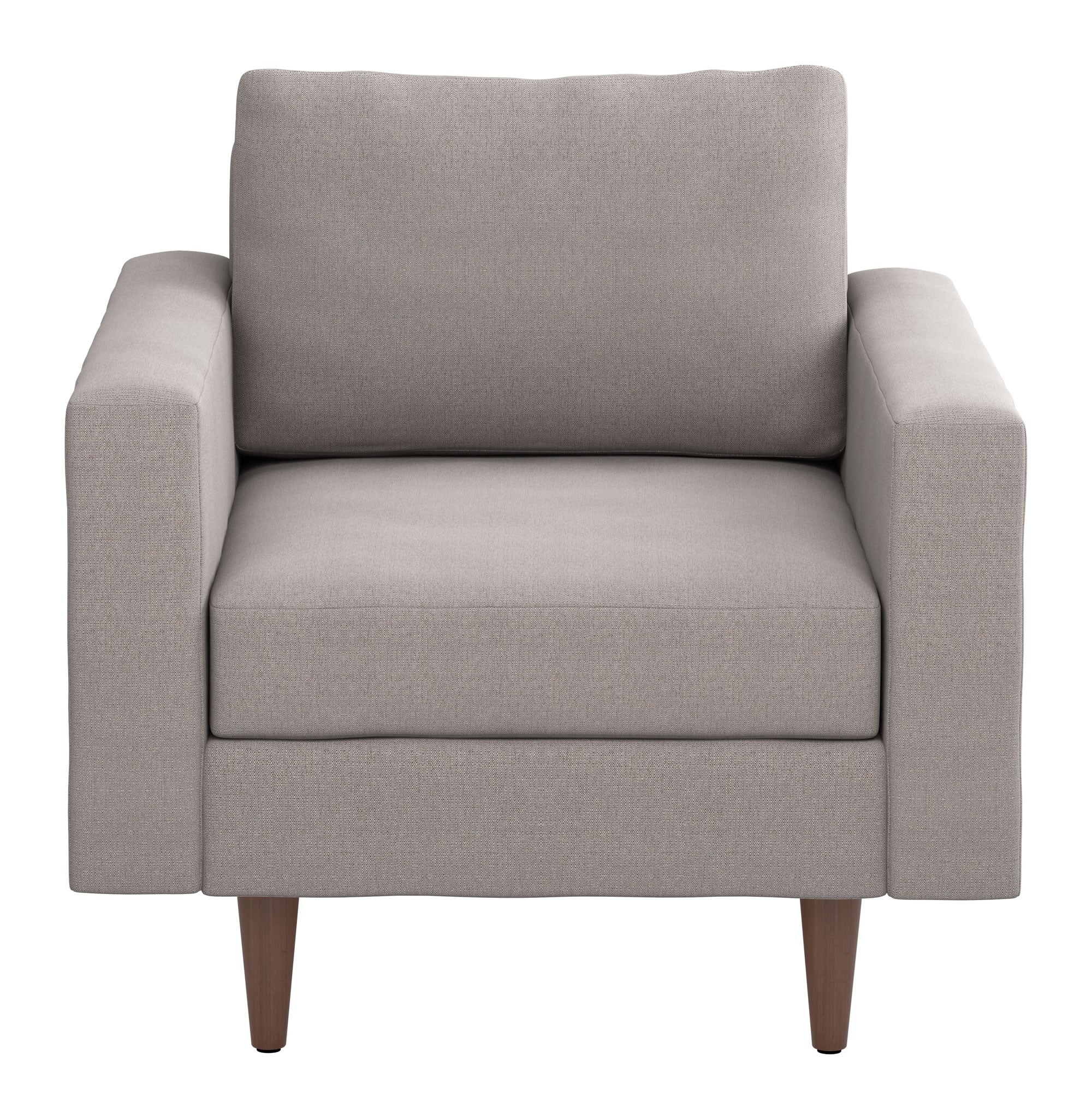 34.5" x 35" x 33" Feather Gray, Polyester, Alder Wood, Foam, Fabric & Fiber, Arm Chair