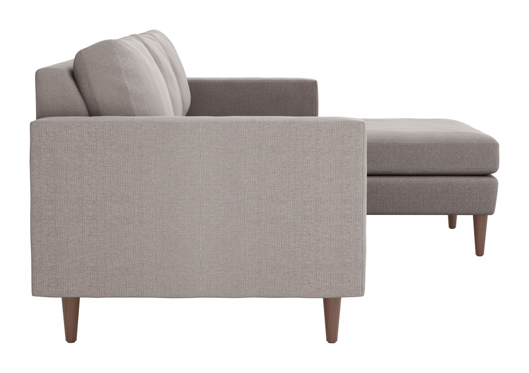 104" x 60" x 33" Feather Gray, Polyester, Alder Wood, Foam, Fabric & Fiber, Sectional