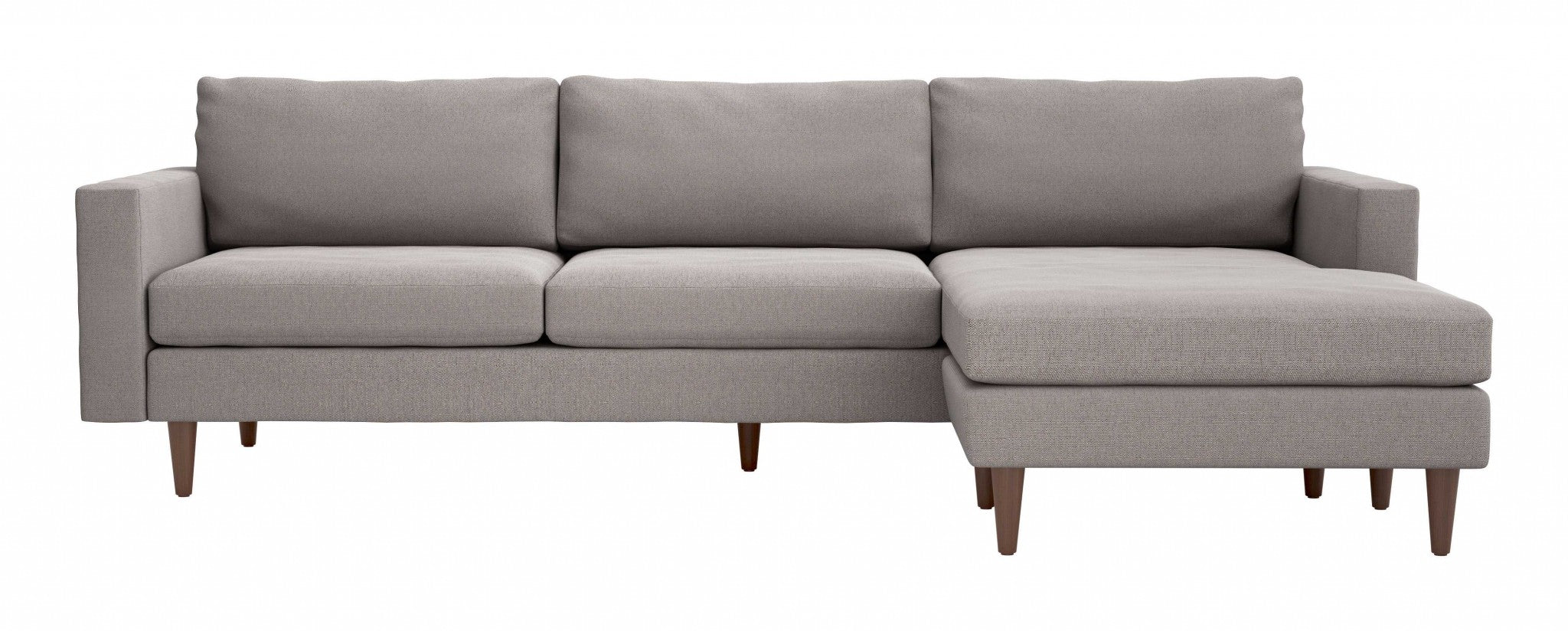 104" x 60" x 33" Feather Gray, Polyester, Alder Wood, Foam, Fabric & Fiber, Sectional