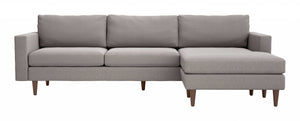 104" x 60" x 33" Feather Gray, Polyester, Alder Wood, Foam, Fabric & Fiber, Sectional