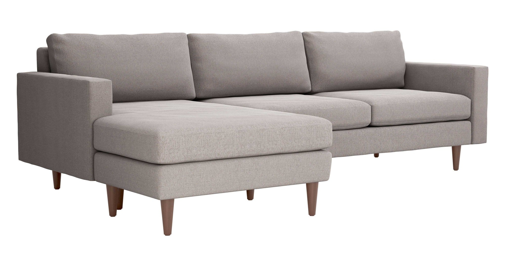 104" x 60" x 33" Feather Gray, Polyester, Alder Wood, Foam, Fabric & Fiber, Sectional