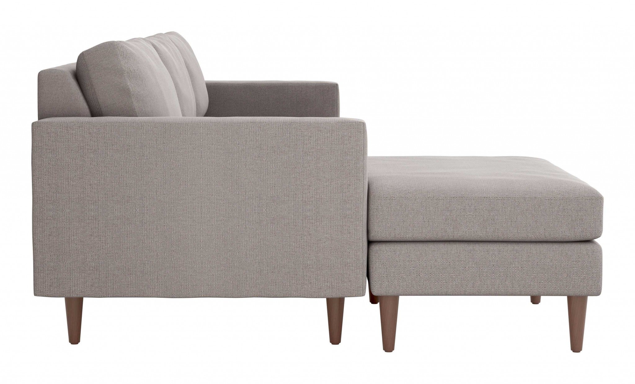 104" x 60" x 33" Feather Gray, Polyester, Alder Wood, Foam, Fabric & Fiber, Sectional