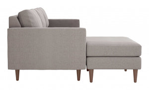 104" x 60" x 33" Feather Gray, Polyester, Alder Wood, Foam, Fabric & Fiber, Sectional