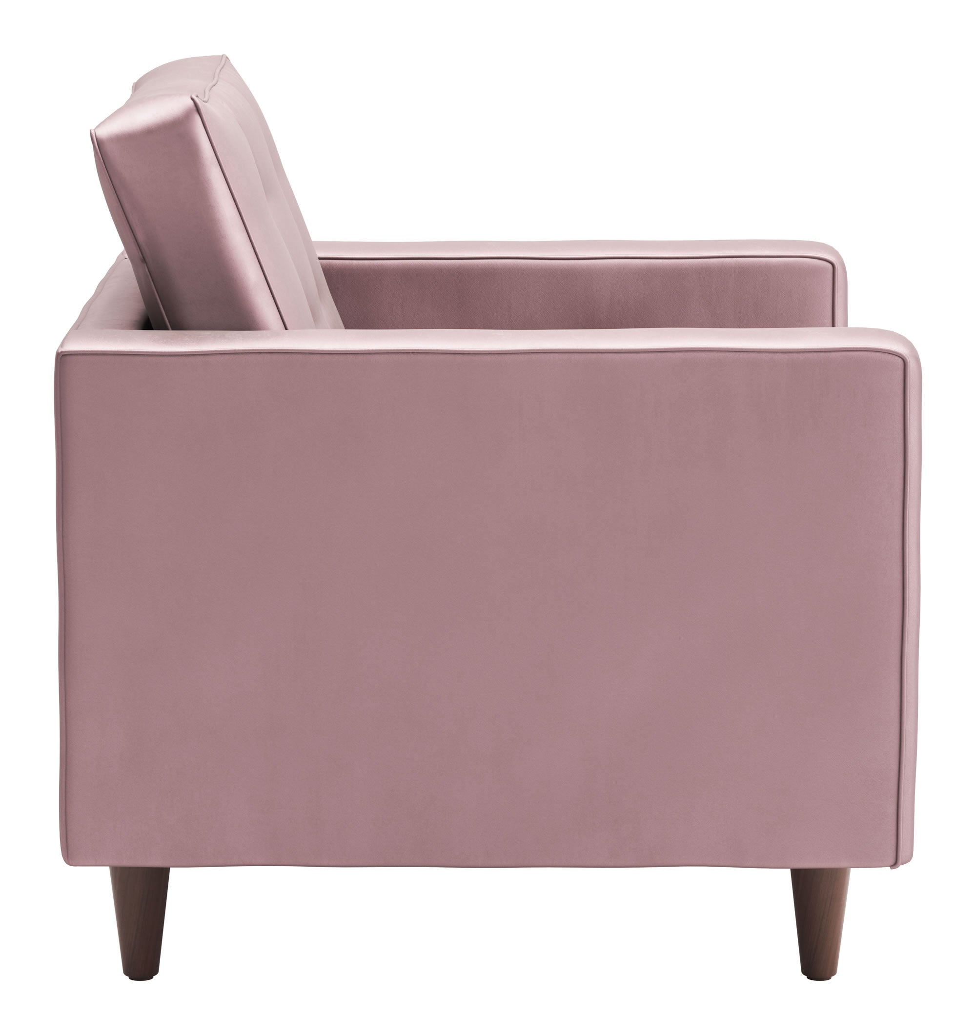 37" x 32" x 35.5" Pink Velvet, Alder Wood, Foam, Fabric & Fiber, Arm Chair