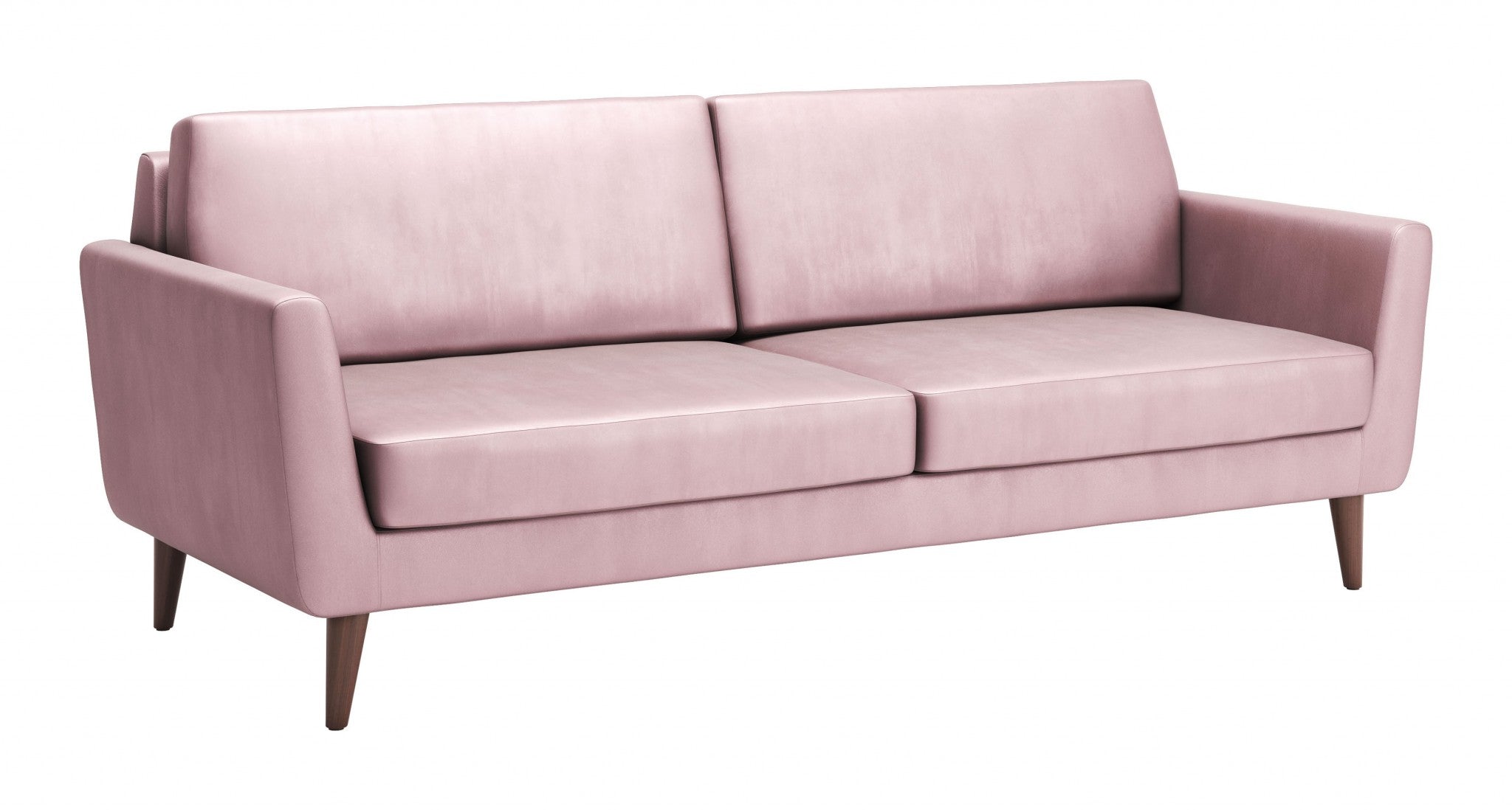 85" x 35" x 37" Pink Velvet, Alder Wood, Foam, Fabric & Fiber, Sofa