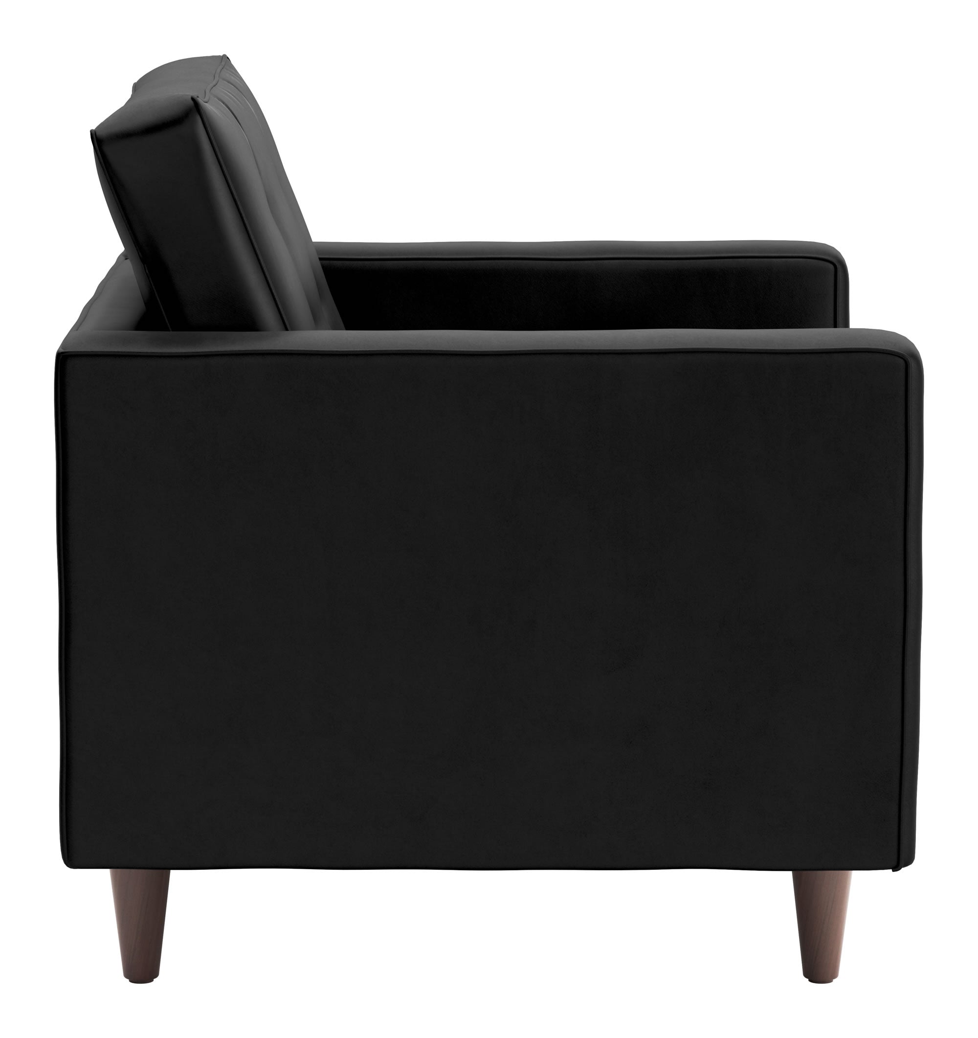 37" x 32" x 35.5" Black Velvet, Alder Wood, Foam, Fabric & Fiber, Arm Chair