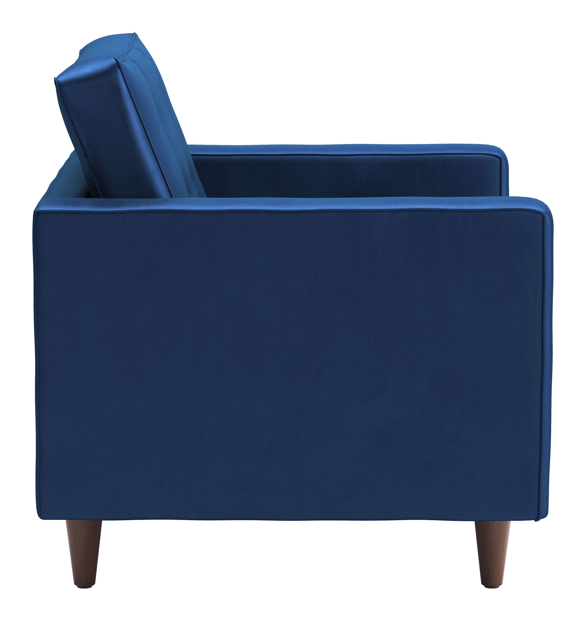 37" x 32" x 35.5" Dark Blue Velvet, Alder Wood, Foam, Fabric & Fiber, Arm Chair