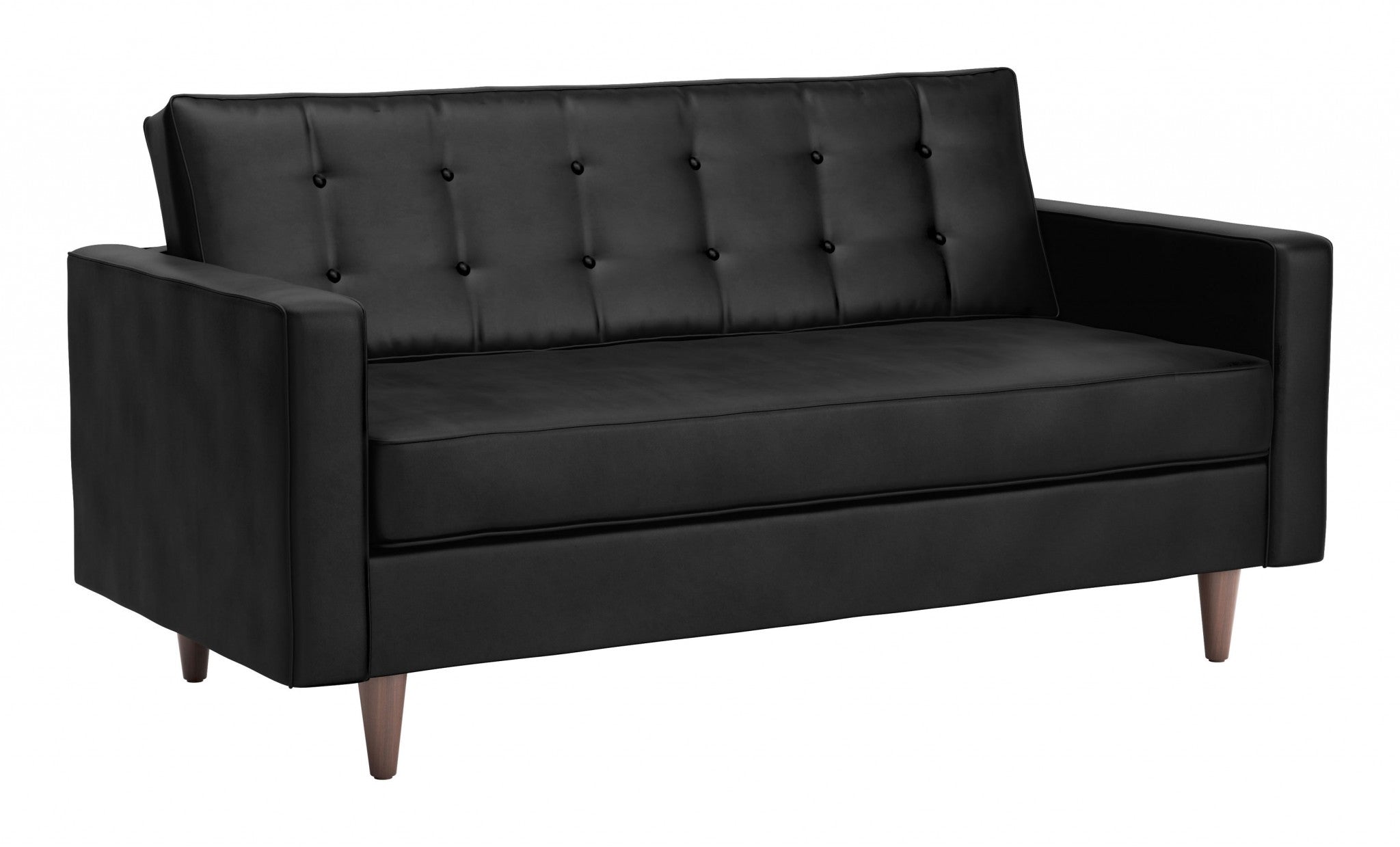 70" x 32" x 35.5" Black Velvet, Alder Wood, Foam, Fabric & Fiber, Sofa