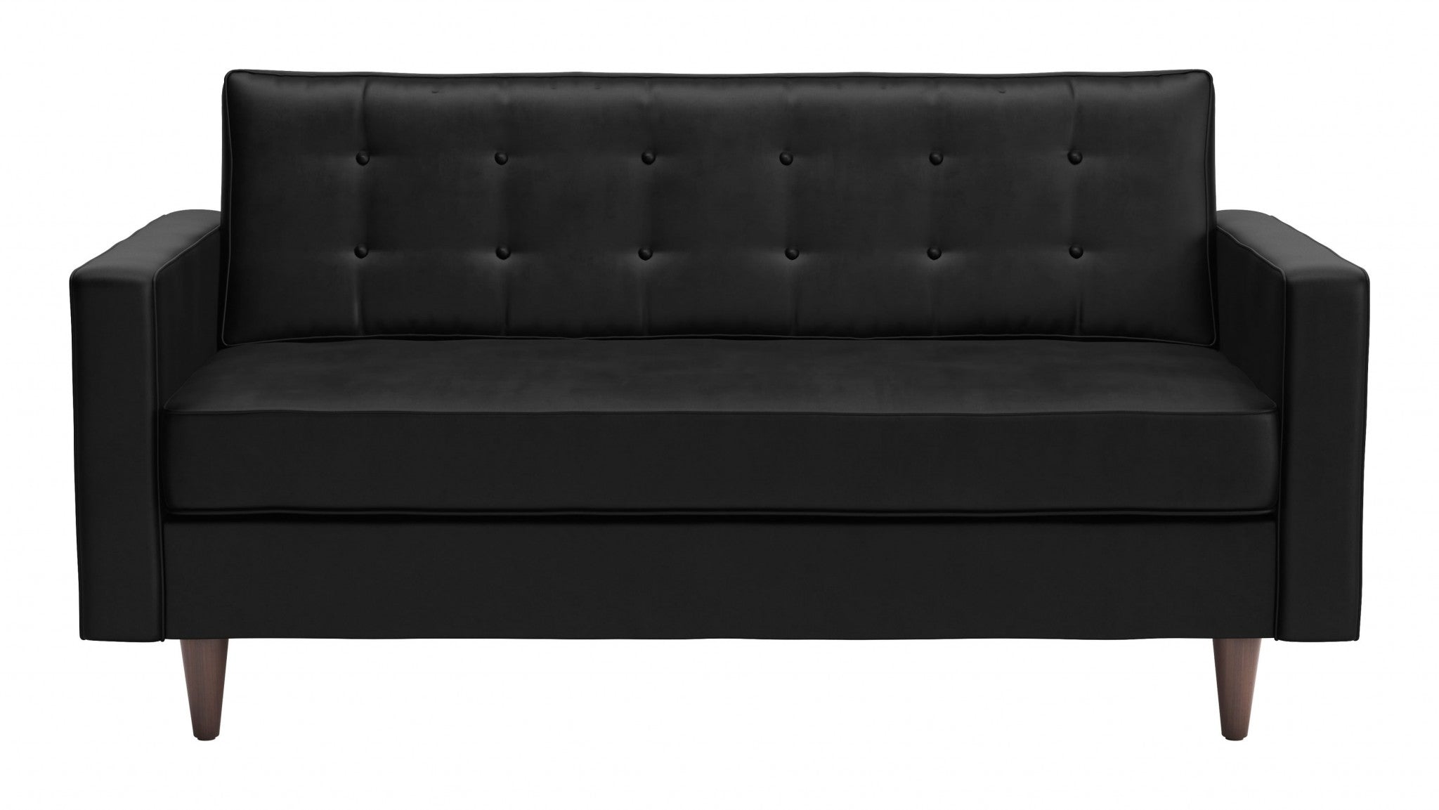 70" x 32" x 35.5" Black Velvet, Alder Wood, Foam, Fabric & Fiber, Sofa